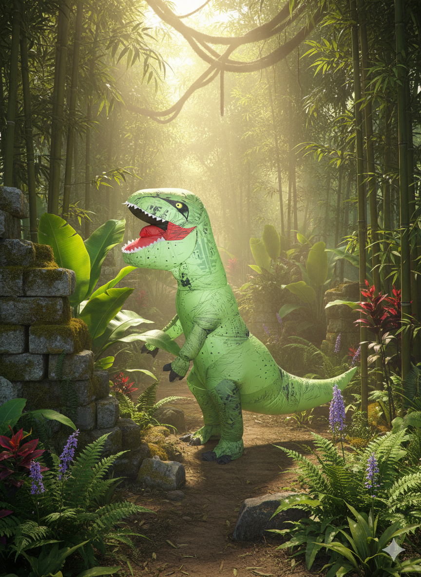 A2Z Erwachsene Aufblasbares Dinosaurier Kostüm mit Ventilator & Batteriebox für Halloween - Bild 4 von 8