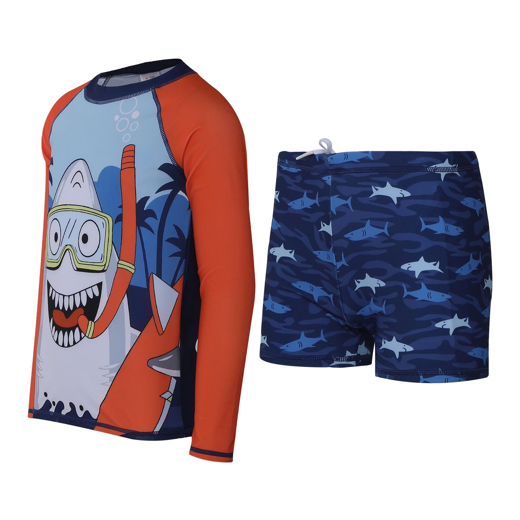 A2Z 4 Kids Boys Swimming Costume Kids Beach Bathing Swim Set Two Piece Swimsuit - Picture 14 of 79