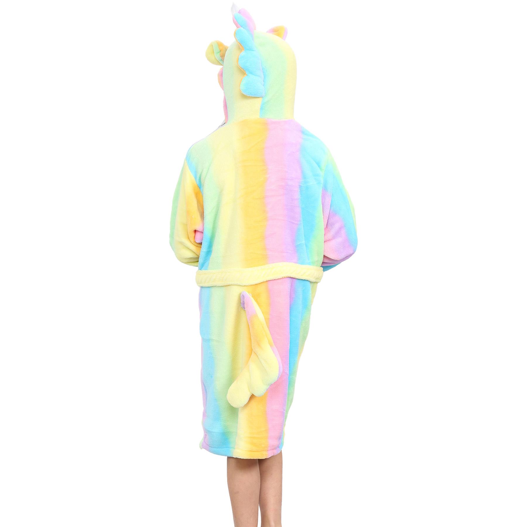 A2Z 4 Kids Super Soft 3D Animal Detail Dressing Gown Nightwear Hooded Robe 2-1 - Picture 109 of 154