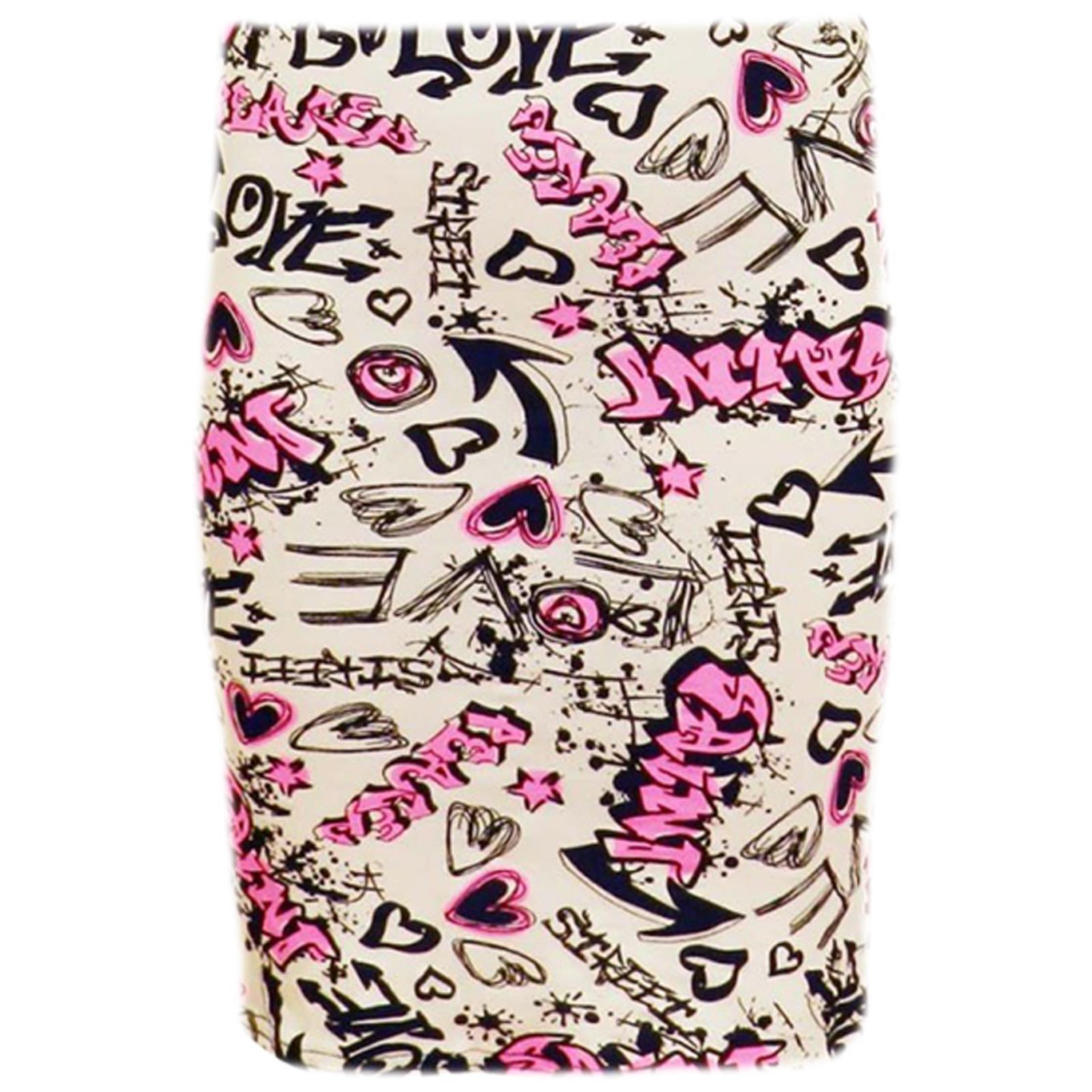 Kids Girls Love Comic Graffiti Print Legging Skater Midi Dress Crop Top Skirt - Picture 11 of 14