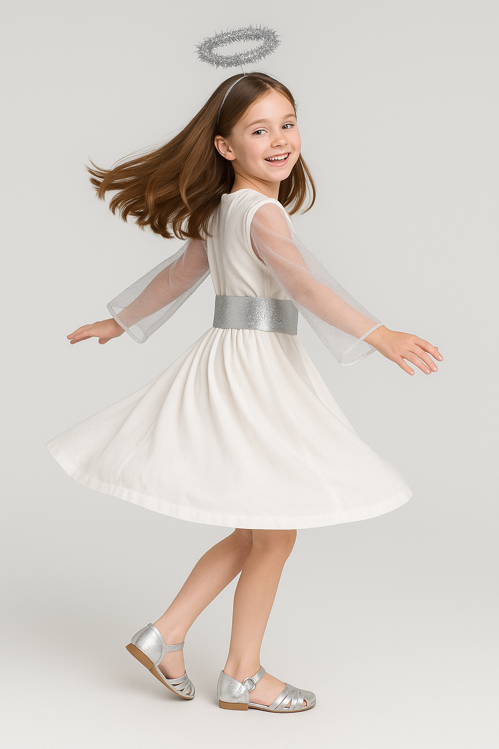 NEW Angel Nativity Dress, Belt and Halo Girls Christmas Fancy Dress Costume - Picture 15 of 21