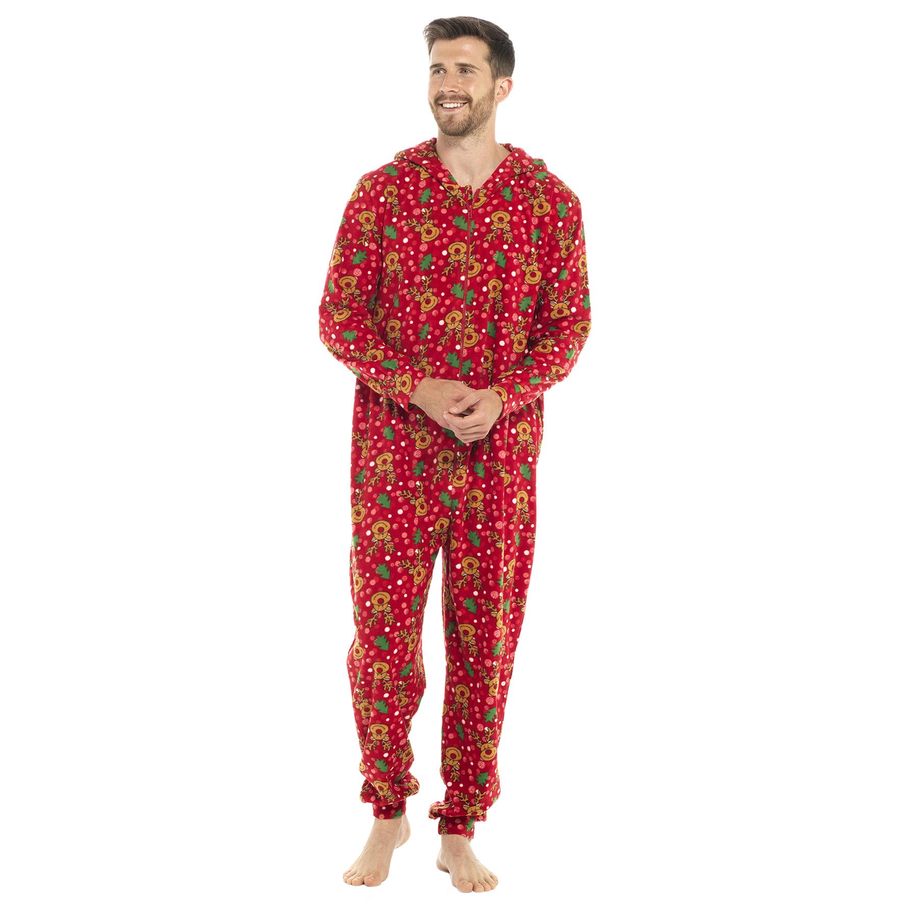 A2Z Hombres Mujeres Navidad Micro Vellón Con Capucha Suave Cálido Todo en Uno Pijama Festivo - Imagen 8 de 13