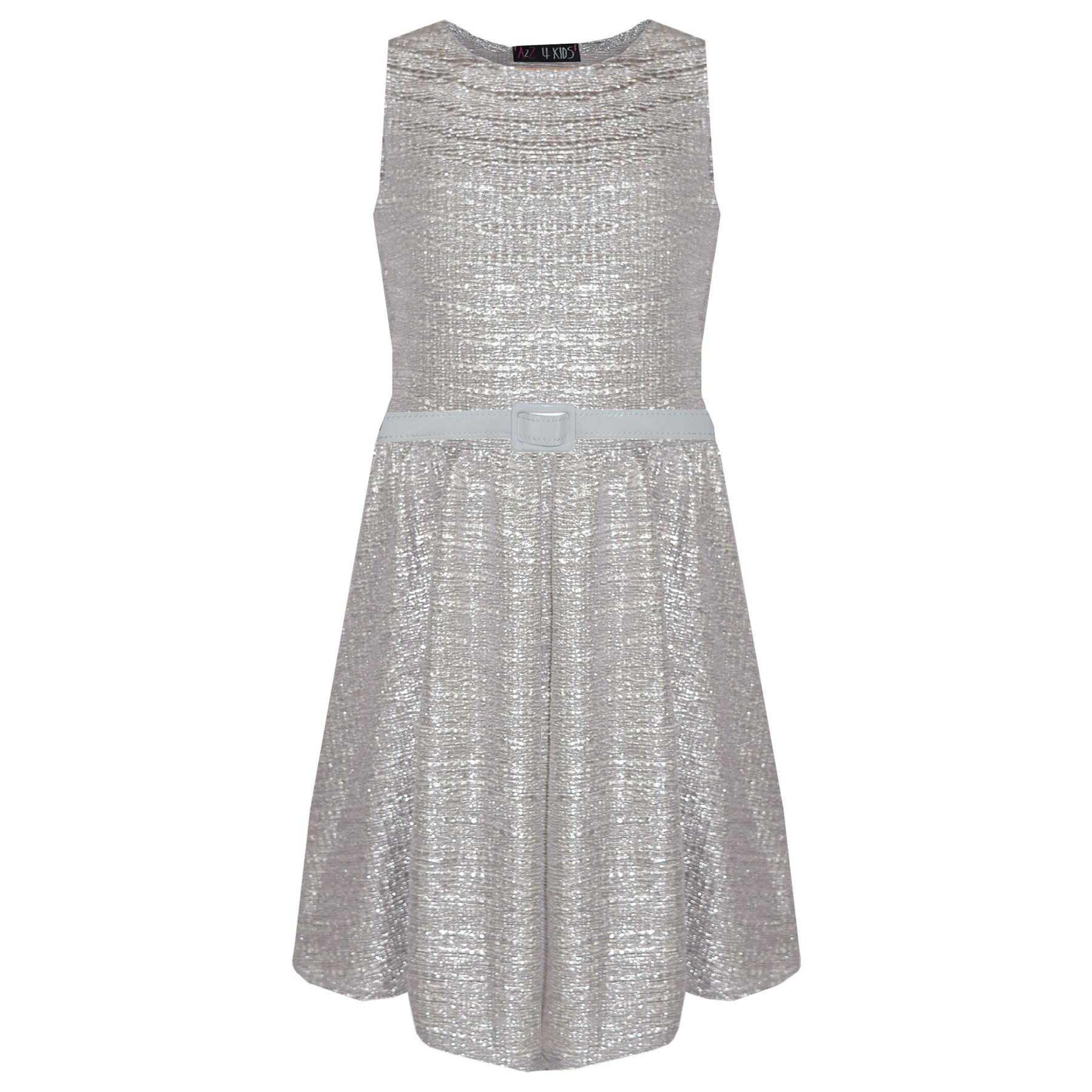 Girls Skater Dress Kids Shiny Summer Party Dresses With A Free Belt 7