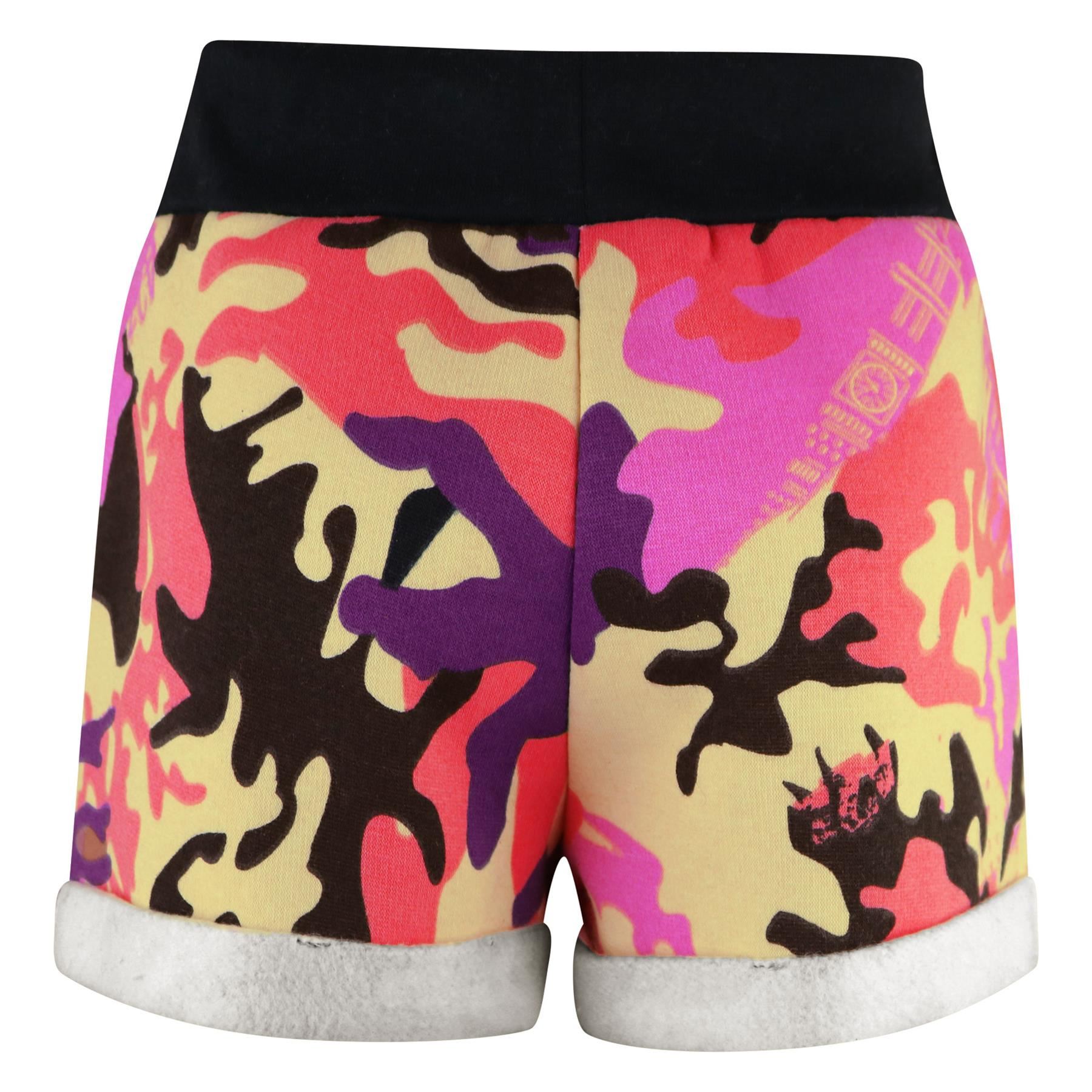 Kids Girls Shorts Fleece Camouflage Baby Pink Summer Hot