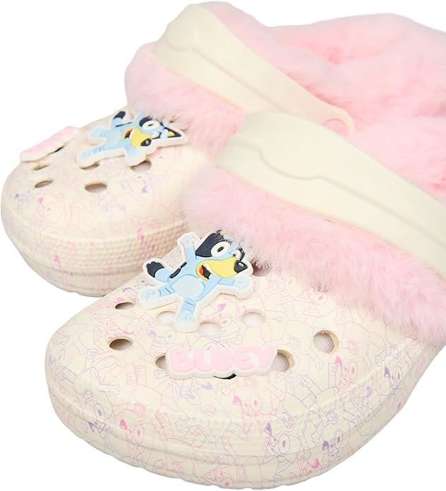 Bluey Girls Clogs Kids Fur Lined Slippers with Strap Comfortable Indoor Shoes - Picture 5 of 6