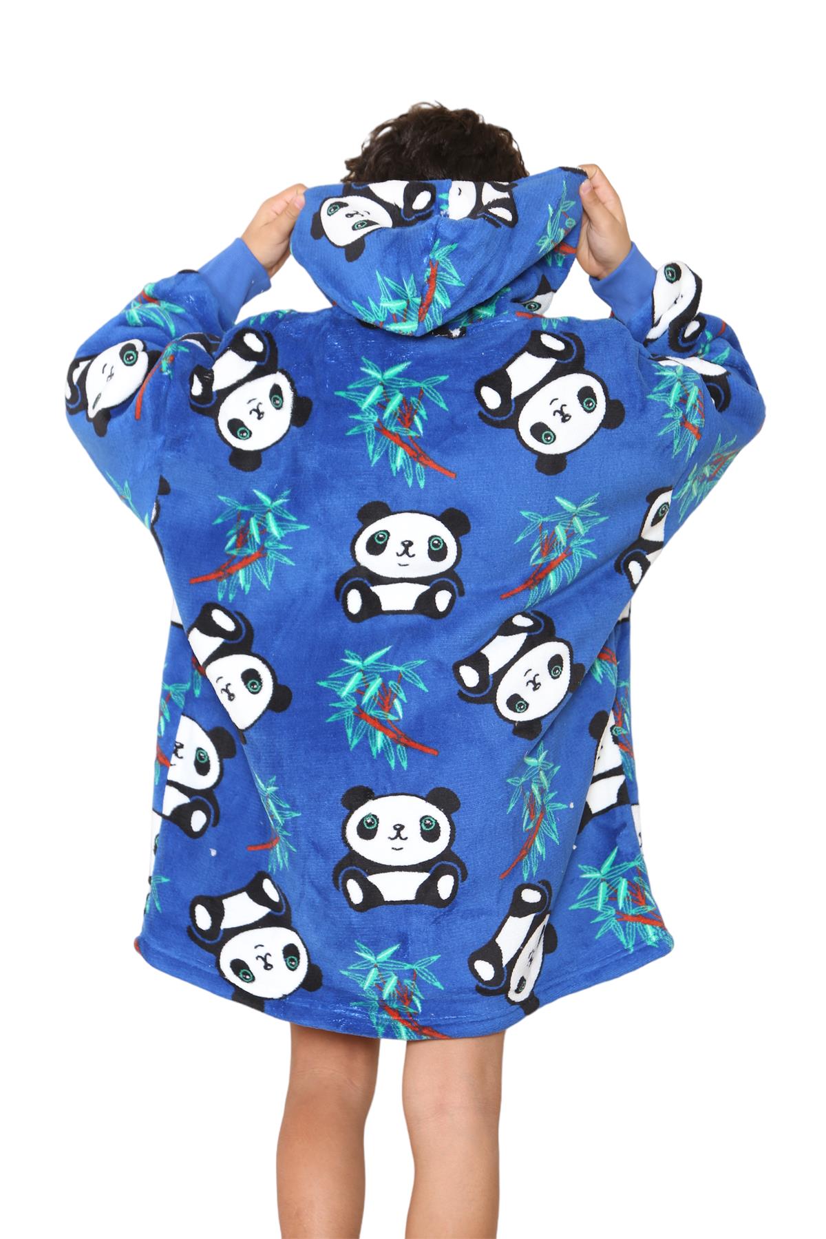 Kids Girls Boys Oversized Hoodie Animal Snuggle Blanket Super Soft Warm Fleece - Picture 19 of 47