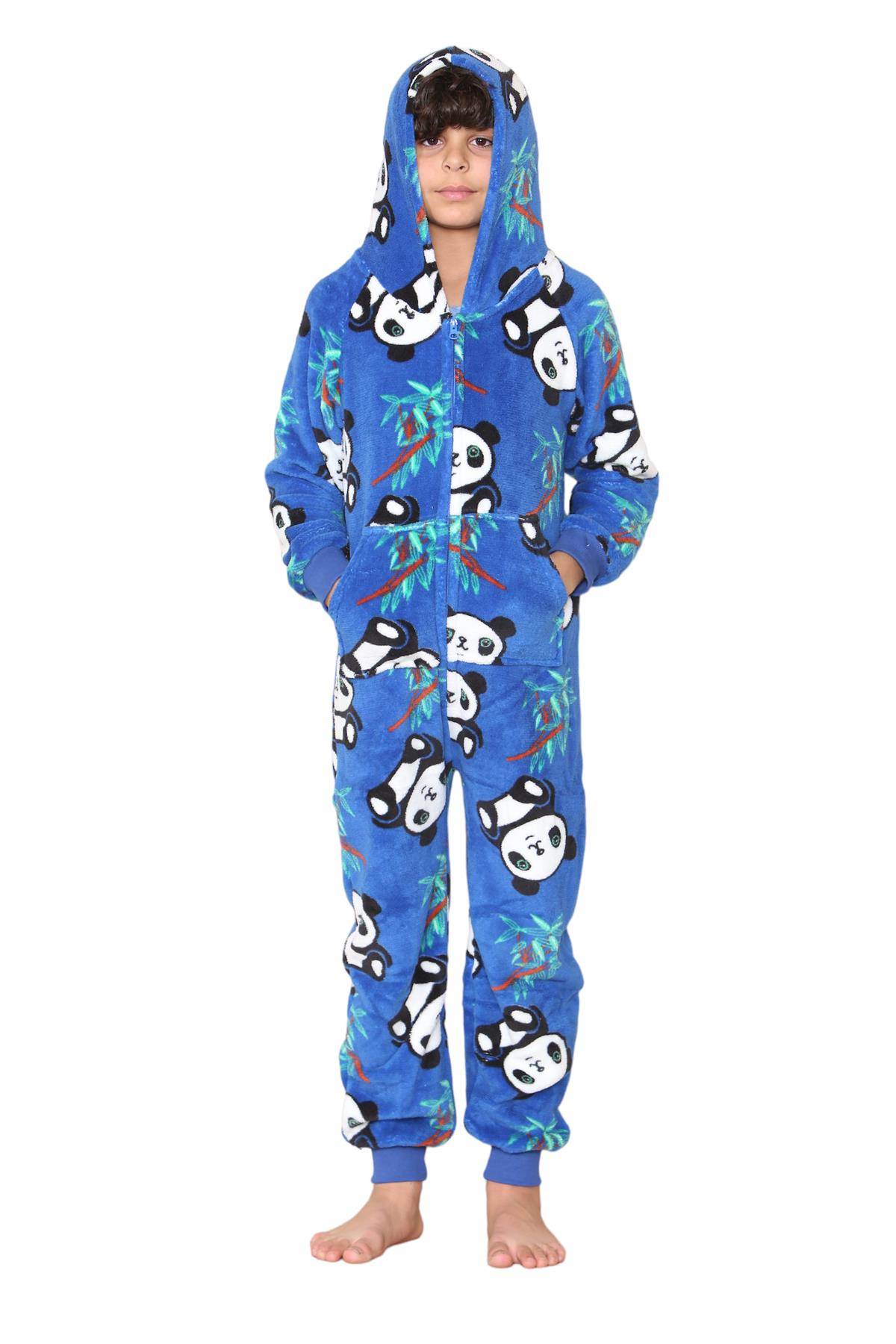 A2Z Onesie One Piece Pyjama Set Panda Print for Boys and Girls Childrens - Picture 3 of 9