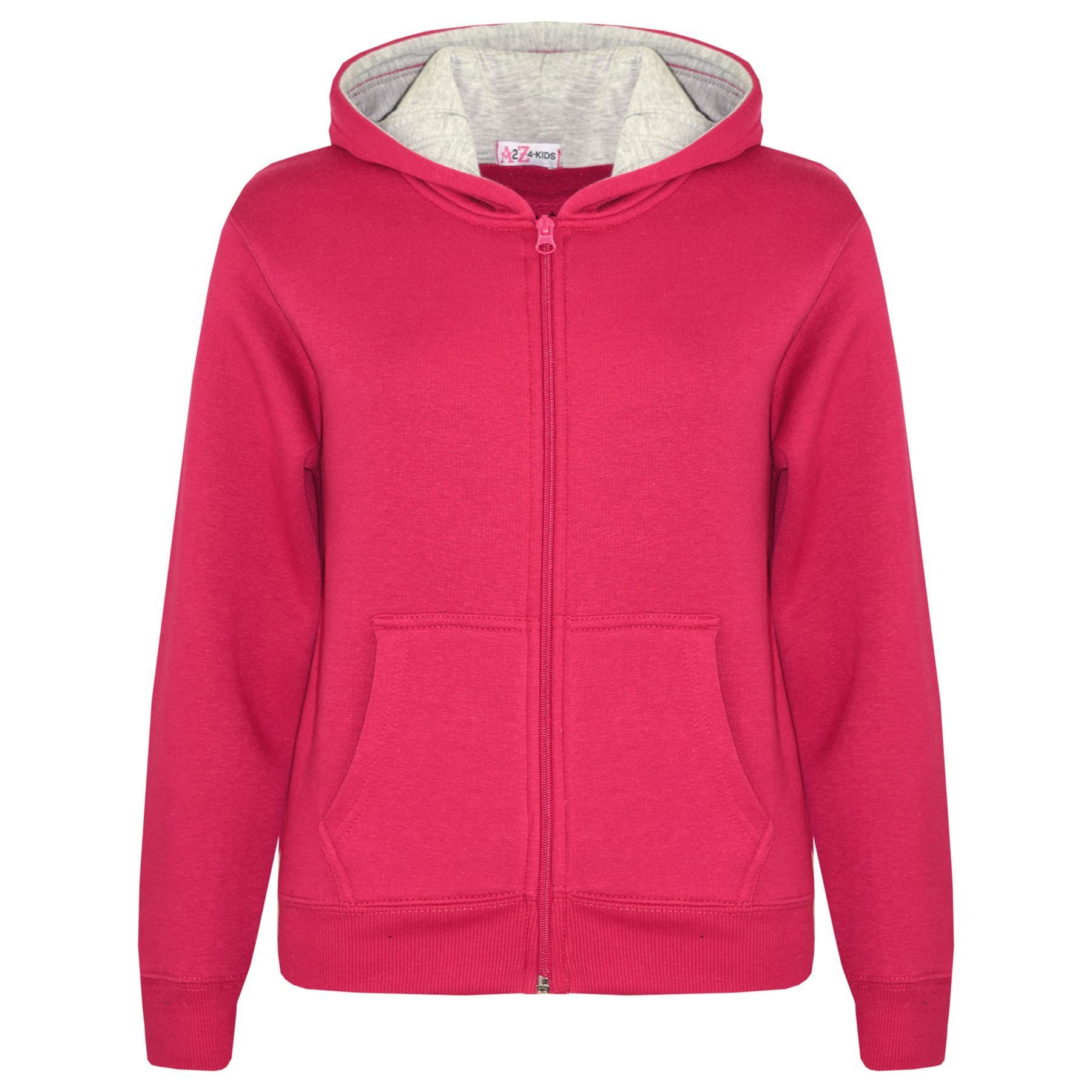 Kids Unisex Plain Tracksuit Contrast Hoodie with Joggers Sports Activewear Set - Picture 88 of 116