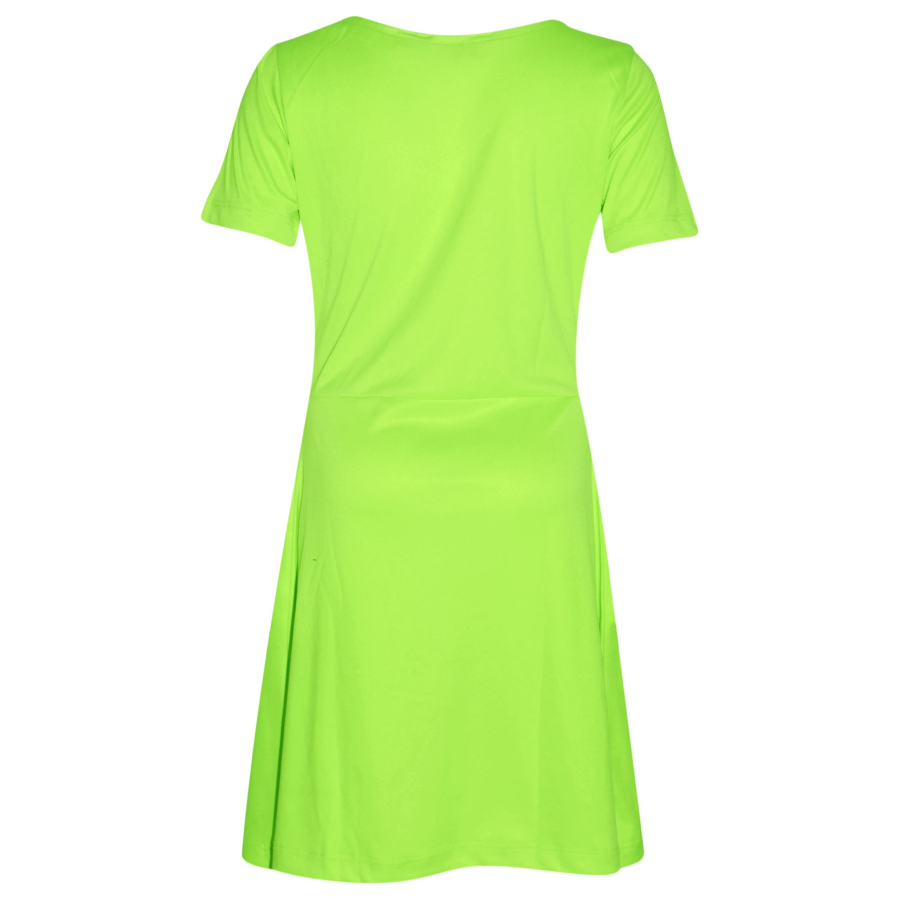 neon green skater dress