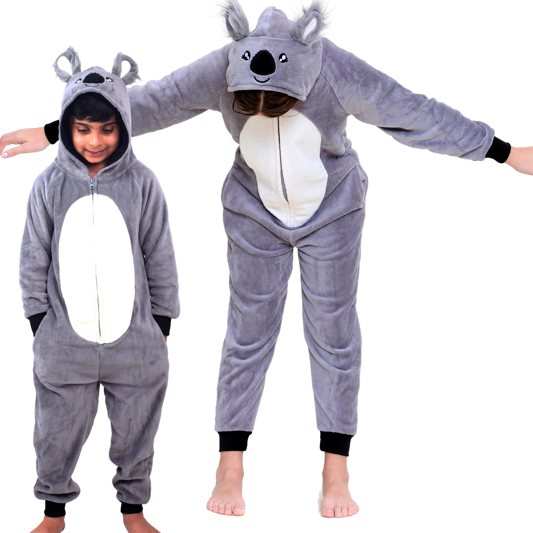 Kids Fleece A2Z Onesie One Piece Jumpsuit Koala Pyjamas World Book Day Costume - Picture 4 of 8