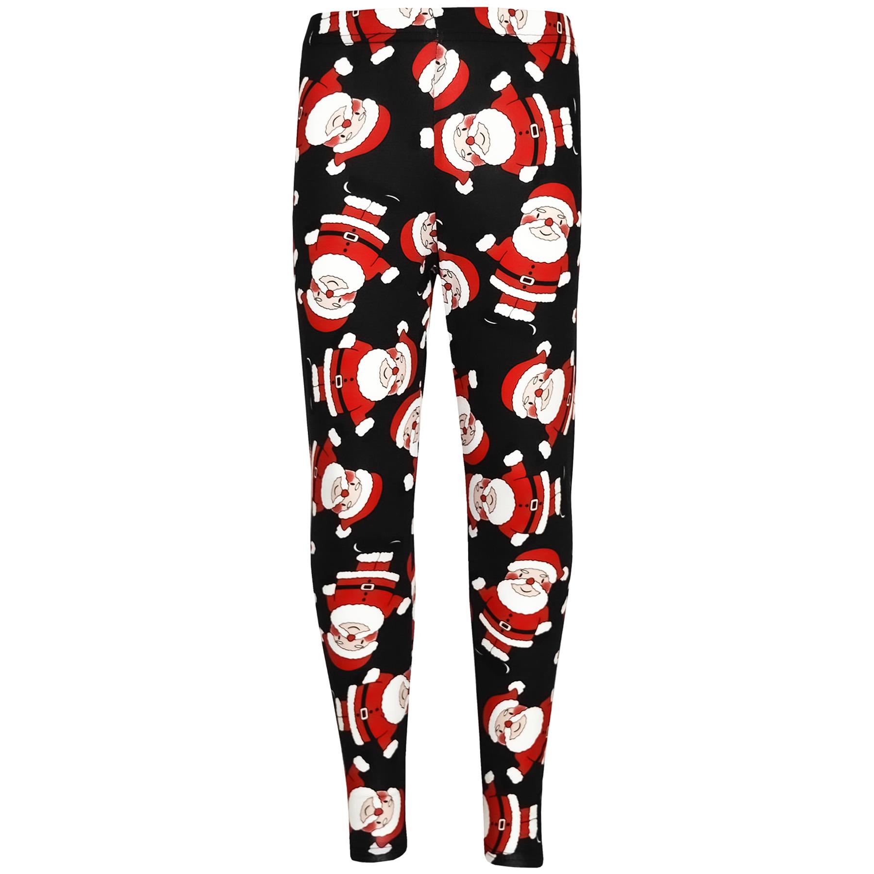 A2Z 4 Kids Girls Christmas Santa Xmas Legging Swing Dress Children Age 1-13 Yrs - Picture 22 of 38