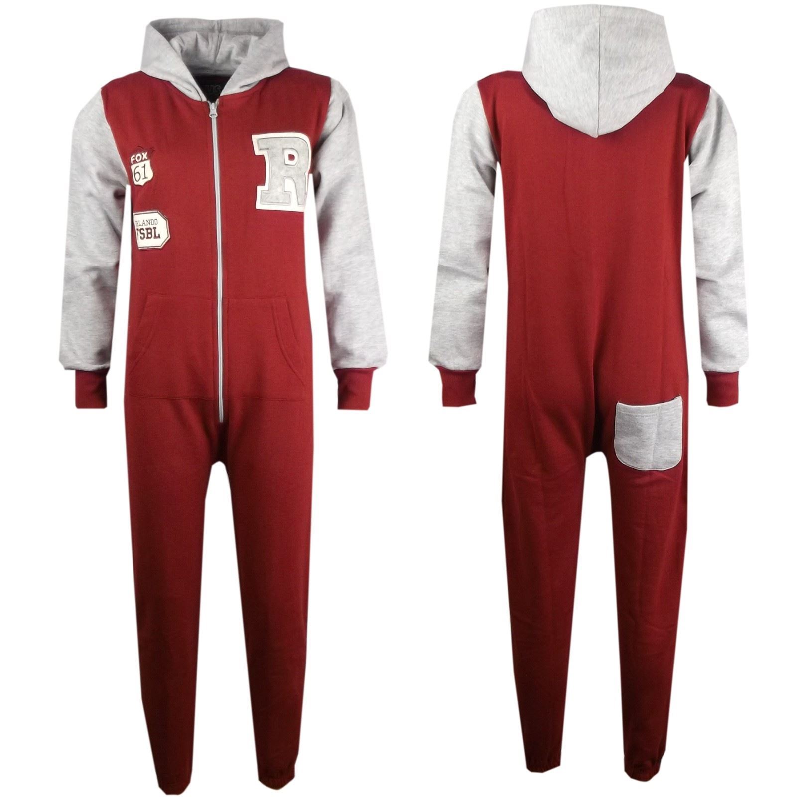 Kids Girls Boys R Baseball Varsity Hooded A2Z Onesie One Piece 7-13 Years - Picture 13 of 13