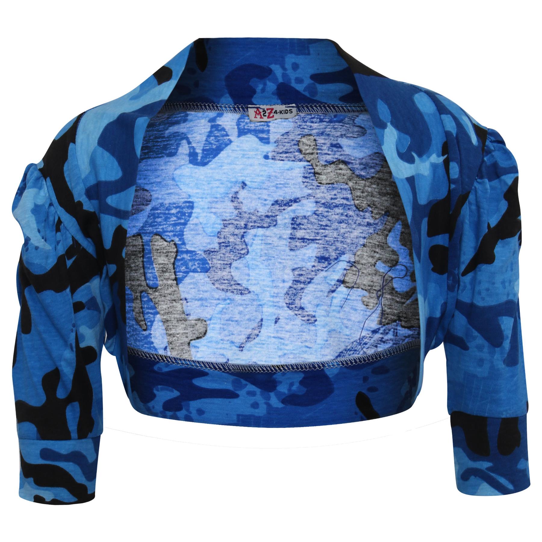 New Kids Girls Ruched Sleeve Stylish Shrug Bolero Cropped Cardigan 2-13 Years - Picture 13 of 51