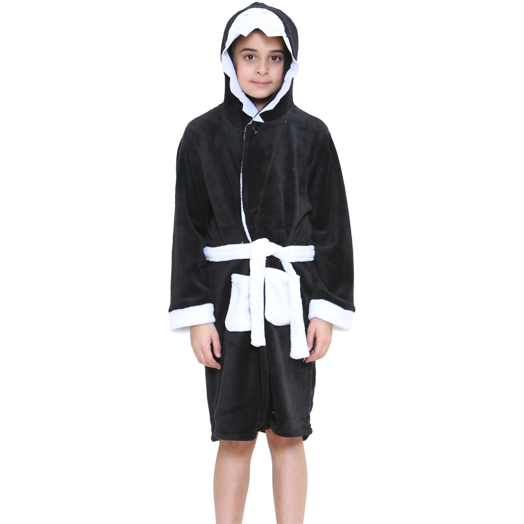 A2Z 4 Kids Super Soft 3D Animal Detail Dressing Gown Nightwear Hooded Robe 2-1 - Picture 123 of 154