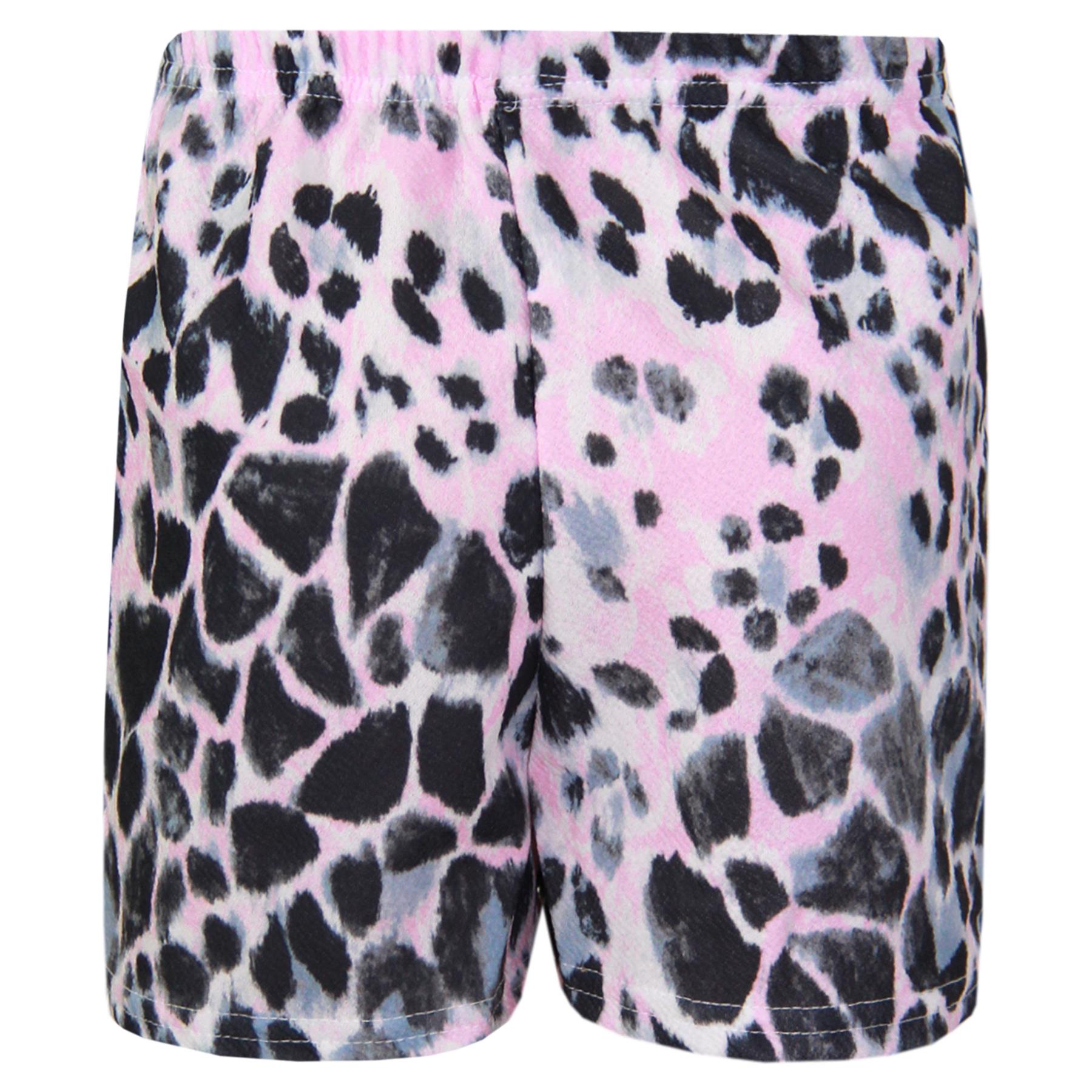 Girls Leopard Print Crop Top And Shorts Outfit Set - Summer Fashion For 7-13 Years
