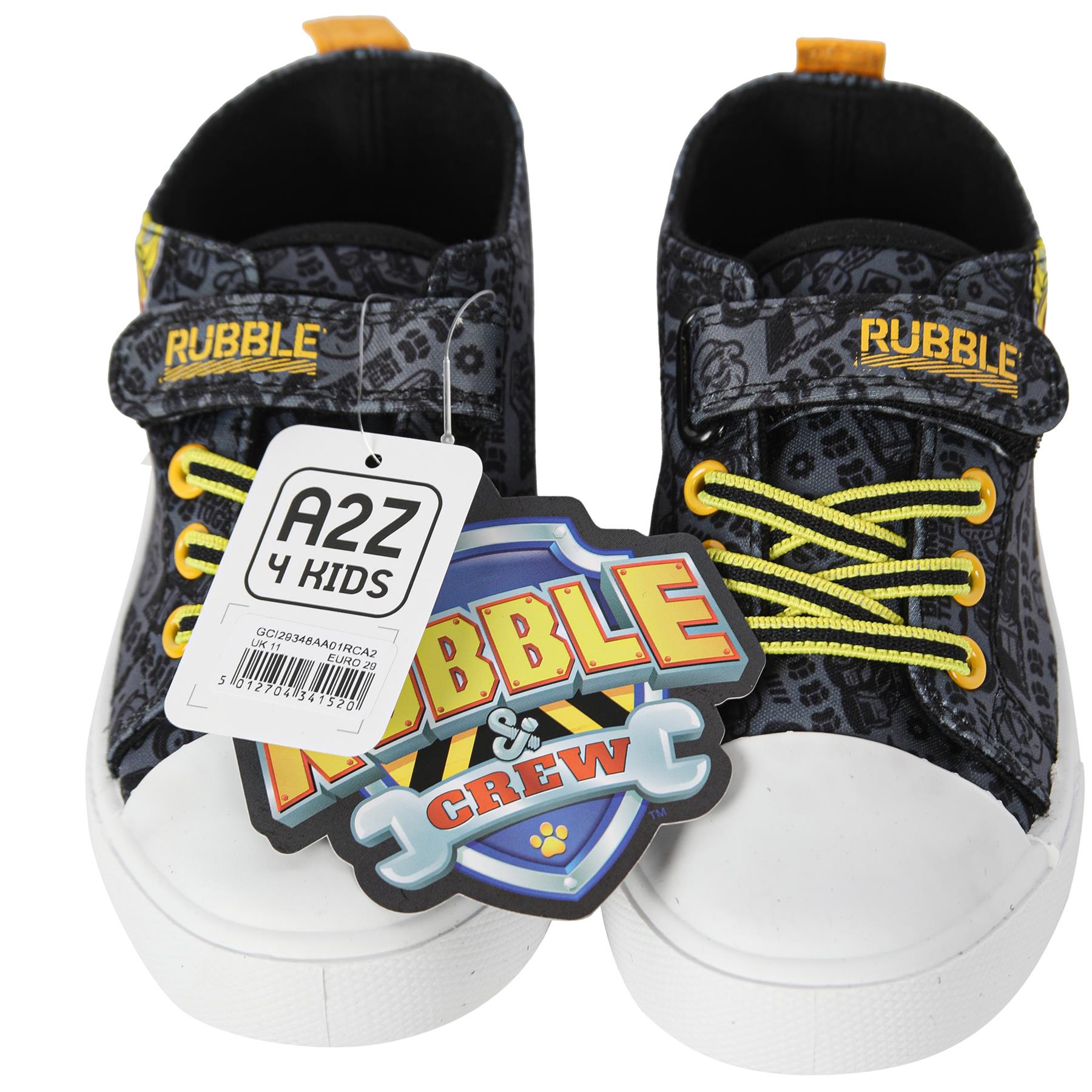Kids Paw Patrol Rubble & Crew Low Top Canvas Trainers Official Licensed Shoes - Picture 3 of 8