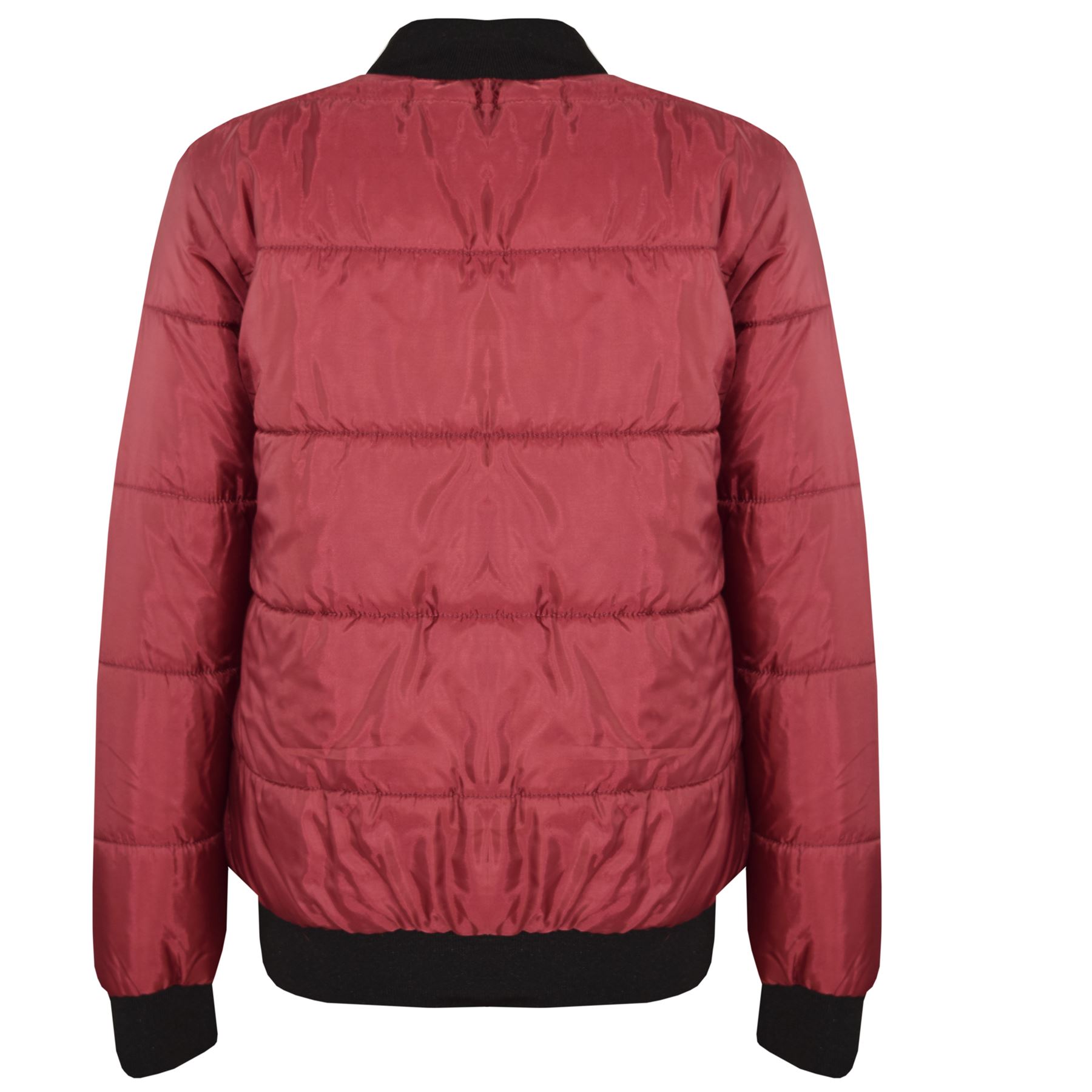 Boys Girls Jackets Kids Wine Bomber Padded Quilted Zip Up Biker Jacket MA1 Coats eBay