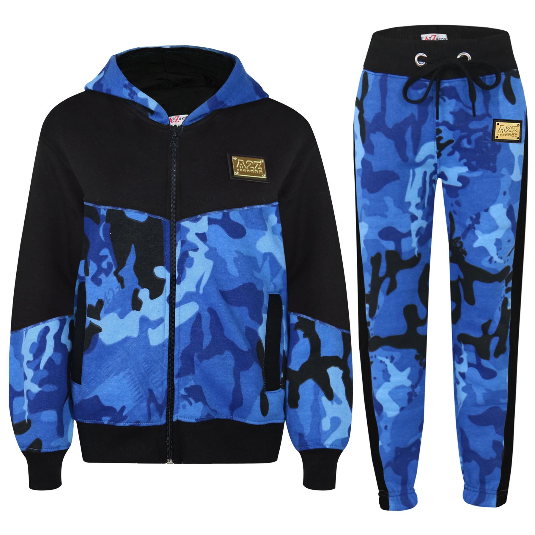 Boys Girls Tracksuit Fleece Hoodie Top Joggers Bottom Suit Set Age 2-13 years - Picture 11 of 56