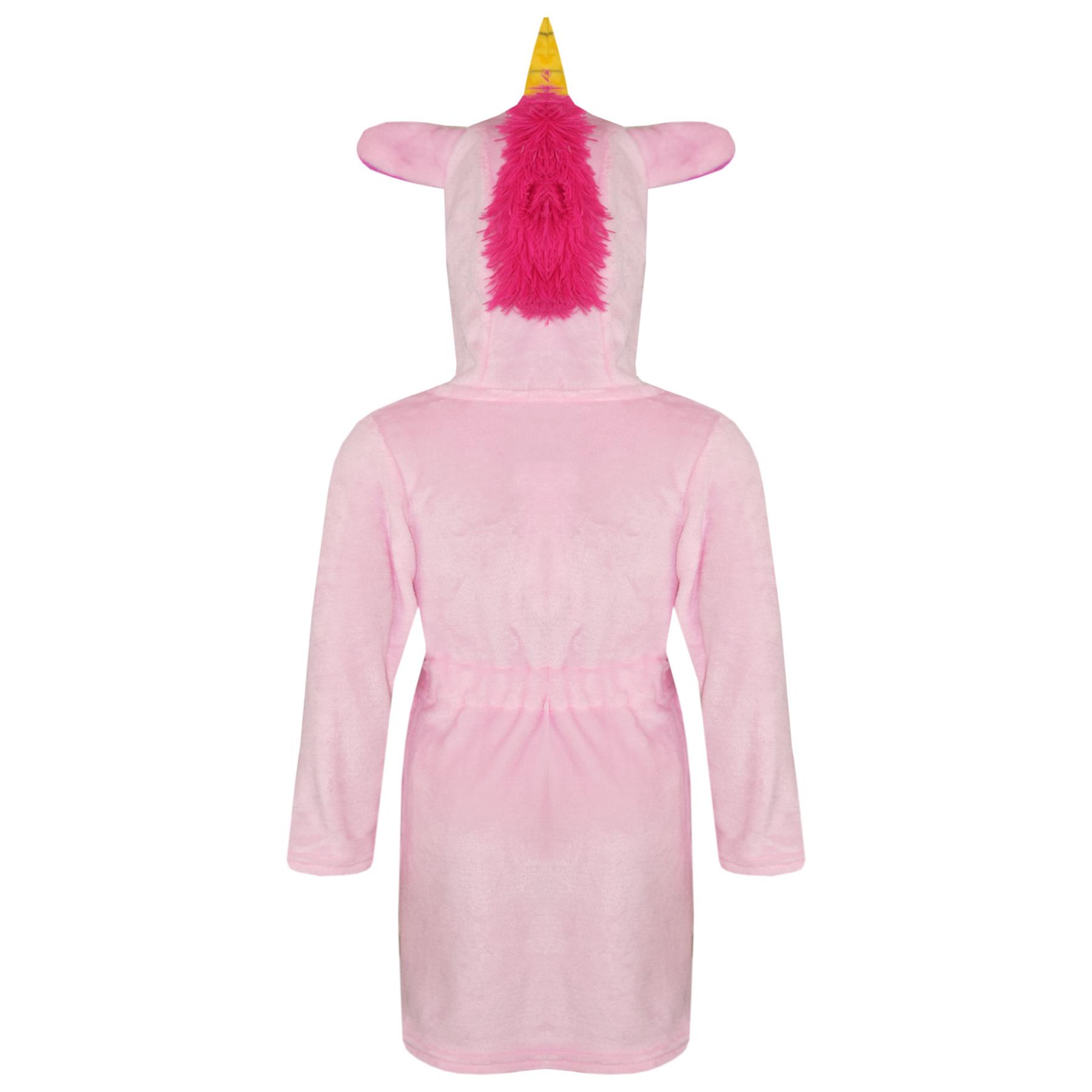 A2Z 4 Kids Super Soft 3D Animal Detail Dressing Gown Nightwear Hooded Robe 2-1 - Picture 8 of 154