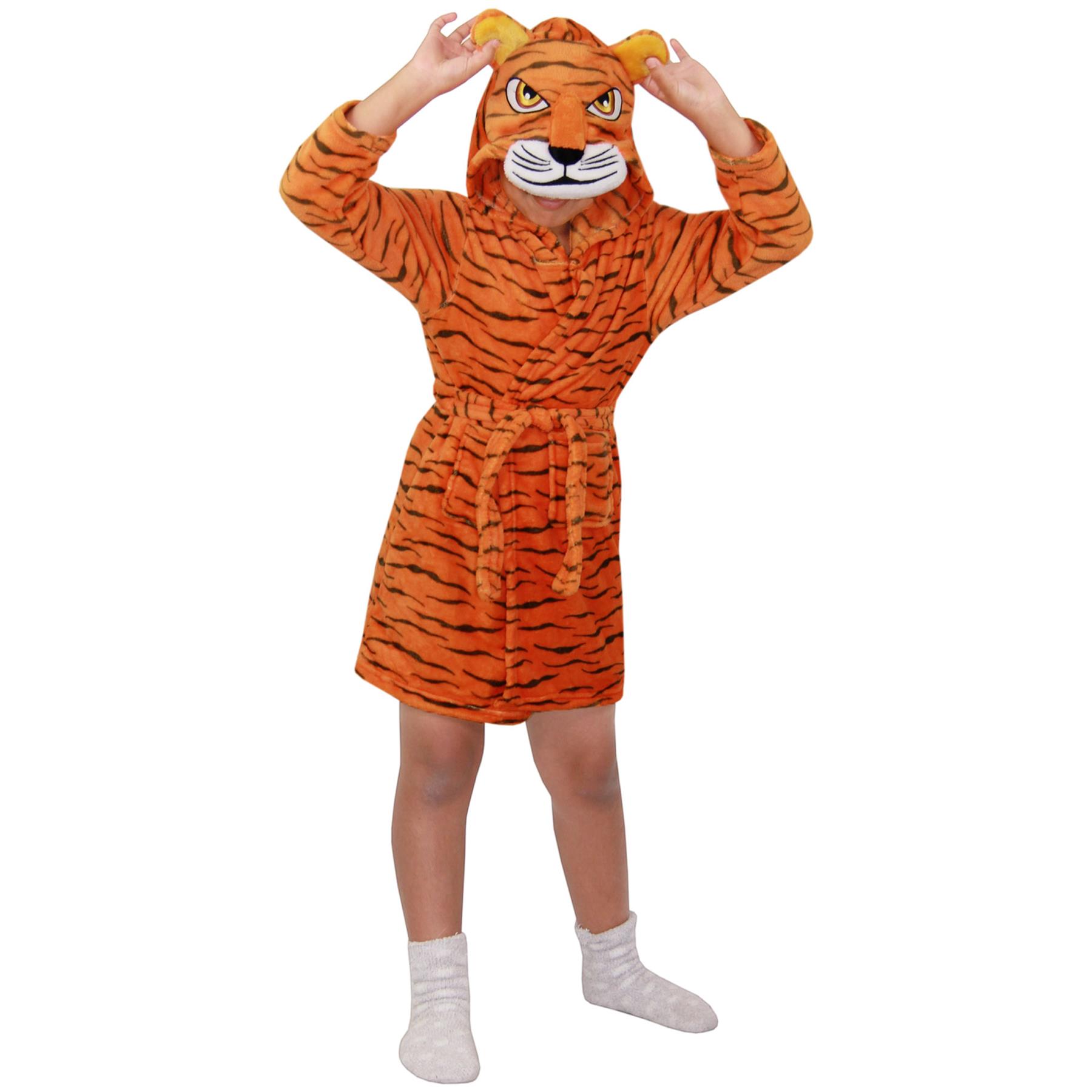 A2Z 4 Kids Super Soft 3D Animal Detail Dressing Gown Nightwear Hooded Robe 2-1 - Picture 137 of 154