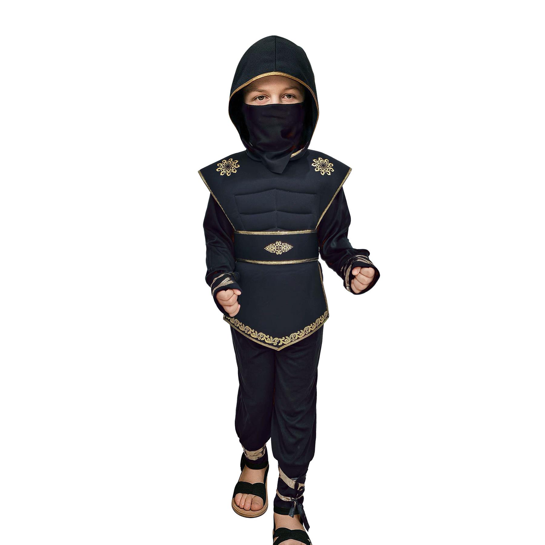 A2Z 4 Kinder Jungen Mädchen Ninja Halloween Kostüm Verkleidung Schulpartys Kostüm