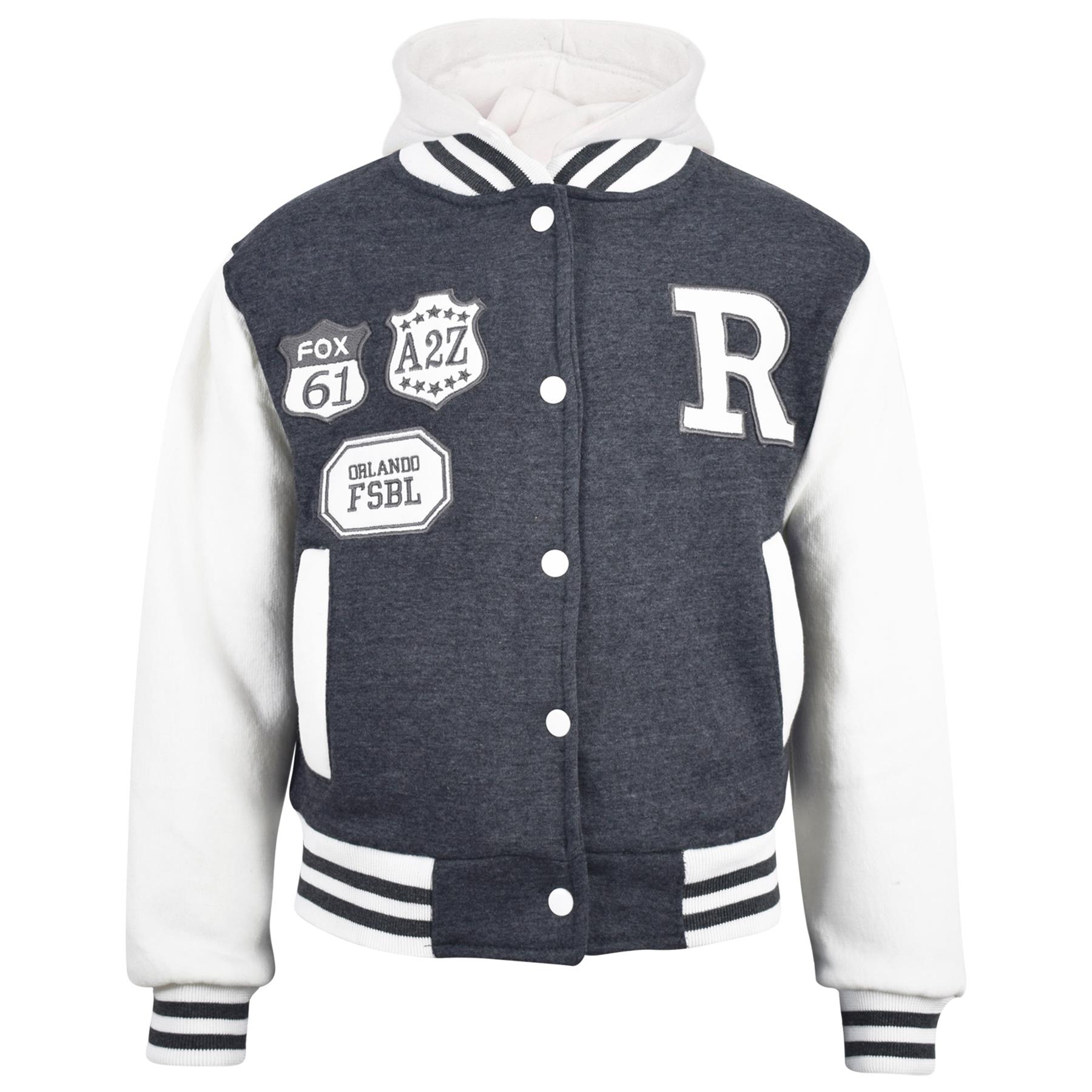 Kids Baseball Tracksuit Hooded Jacket With Joggers R Fashion FOX Varsity Style - Picture 28 of 55