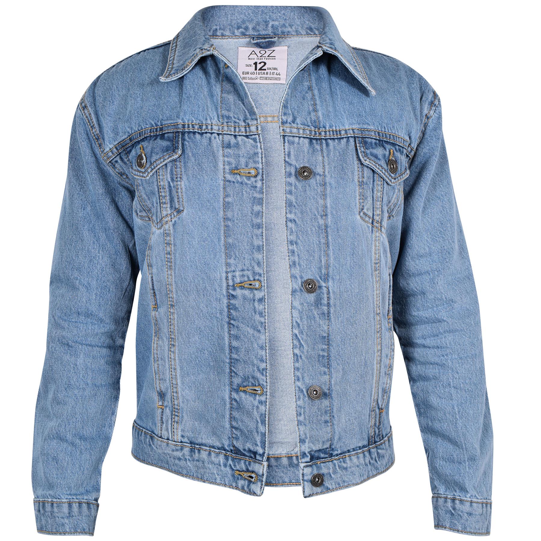 Ladies Women Denim Jacket Cotton Casual Fashion Vintage Classic Streetwear Jean - Picture 13 of 21