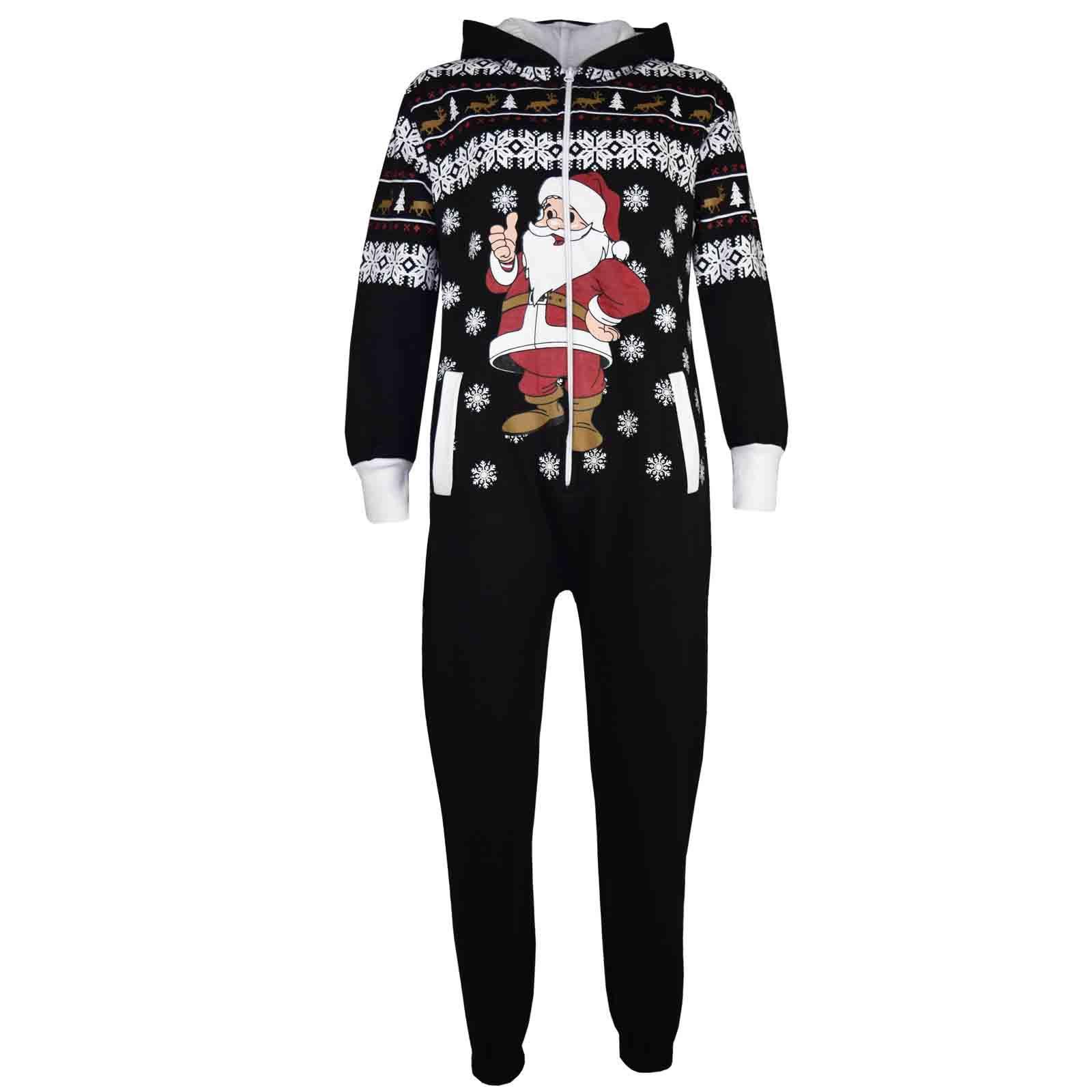 Kids Girls Boys Novelty Christmas Santa Fleece A2Z Onesie One Piece Jumpsuit - Picture 3 of 10