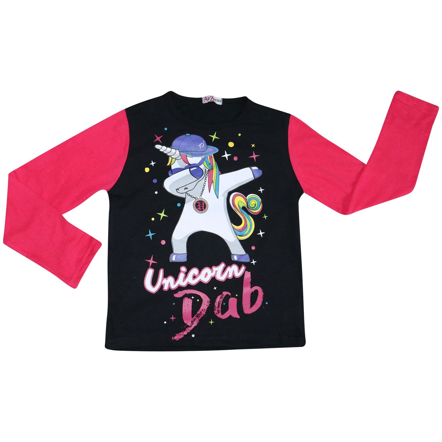 Kids Girls Pyjamas Designer Unicorn Dab Floss Lounge Wear Nightwear PJS 5-13 Yr - Produktbild 2