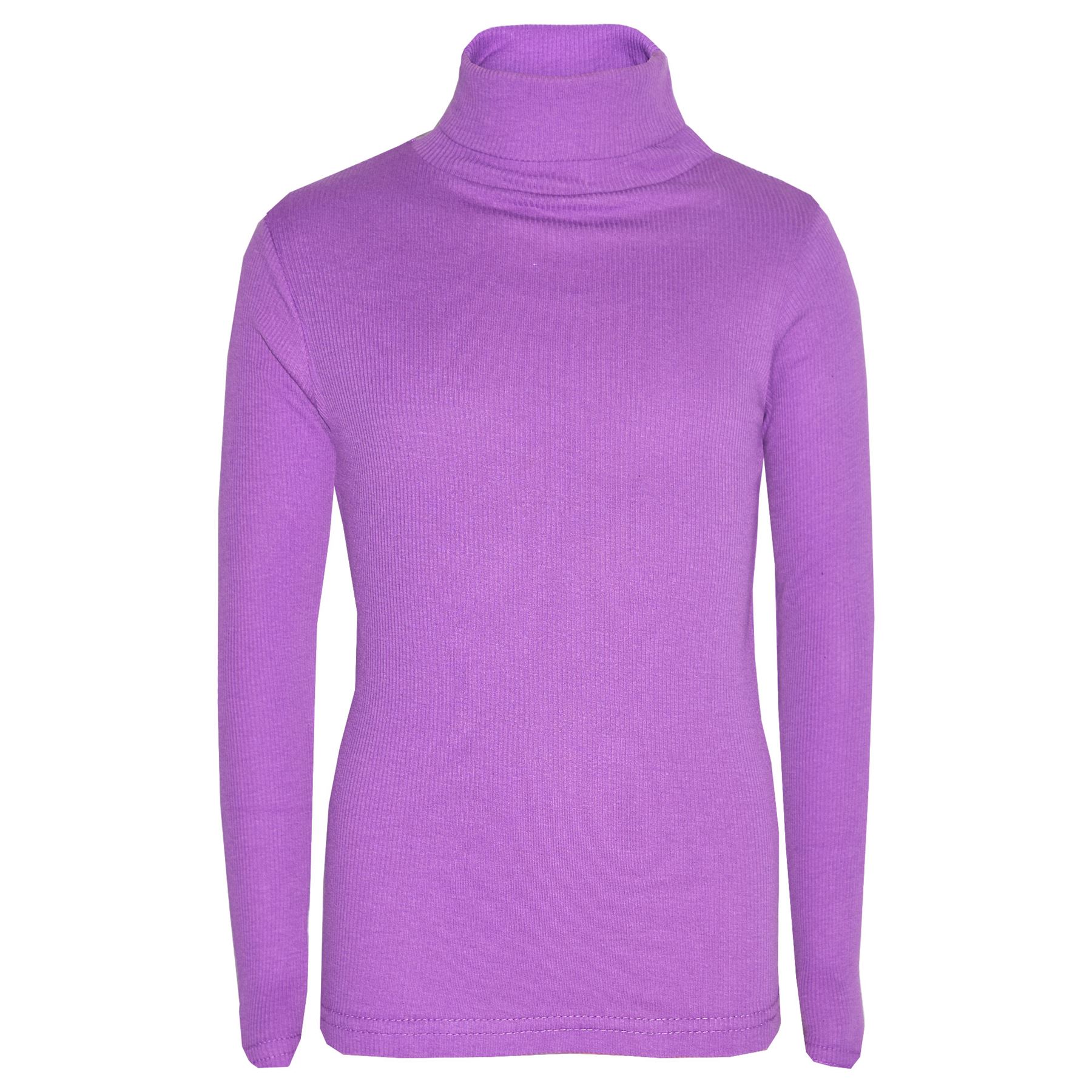 KIDS GIRLS POLO NECK T SHIRT RIBBED COTTON JUMPER LONG SLEEVE TOP AGE 2