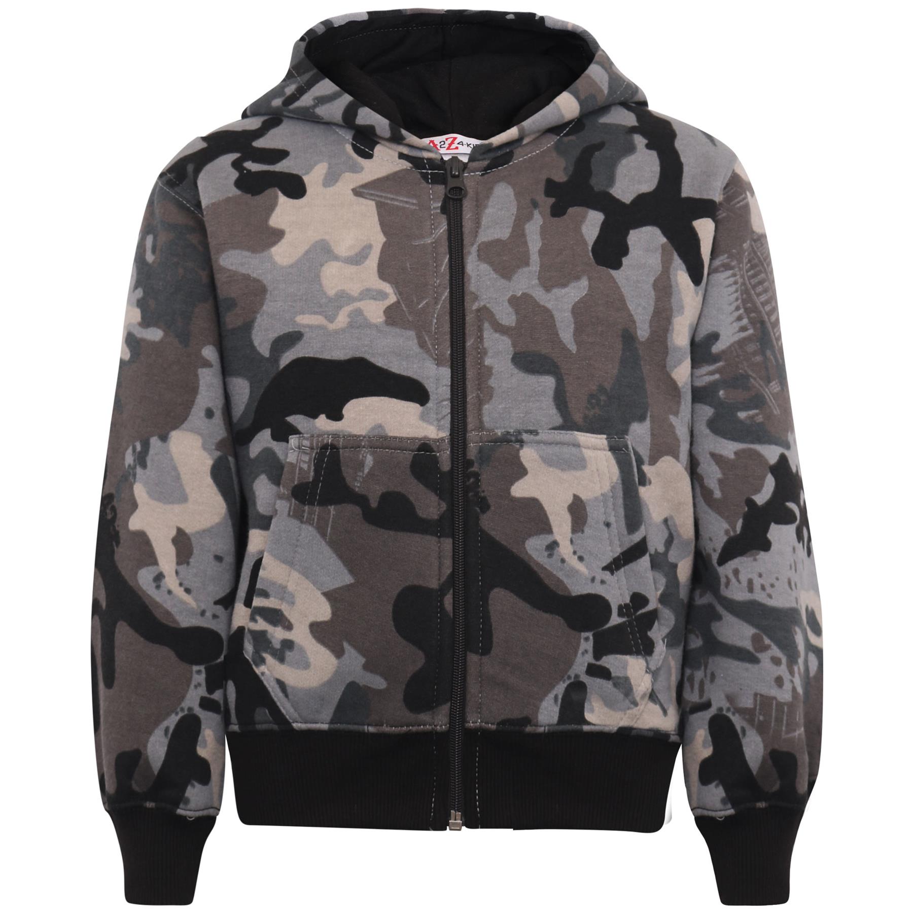 Kids Classic Plain & Tie Dye Print Full Zip-Up Soft Hooded Zipper Jacket 2-13Yrs - Picture 26 of 128