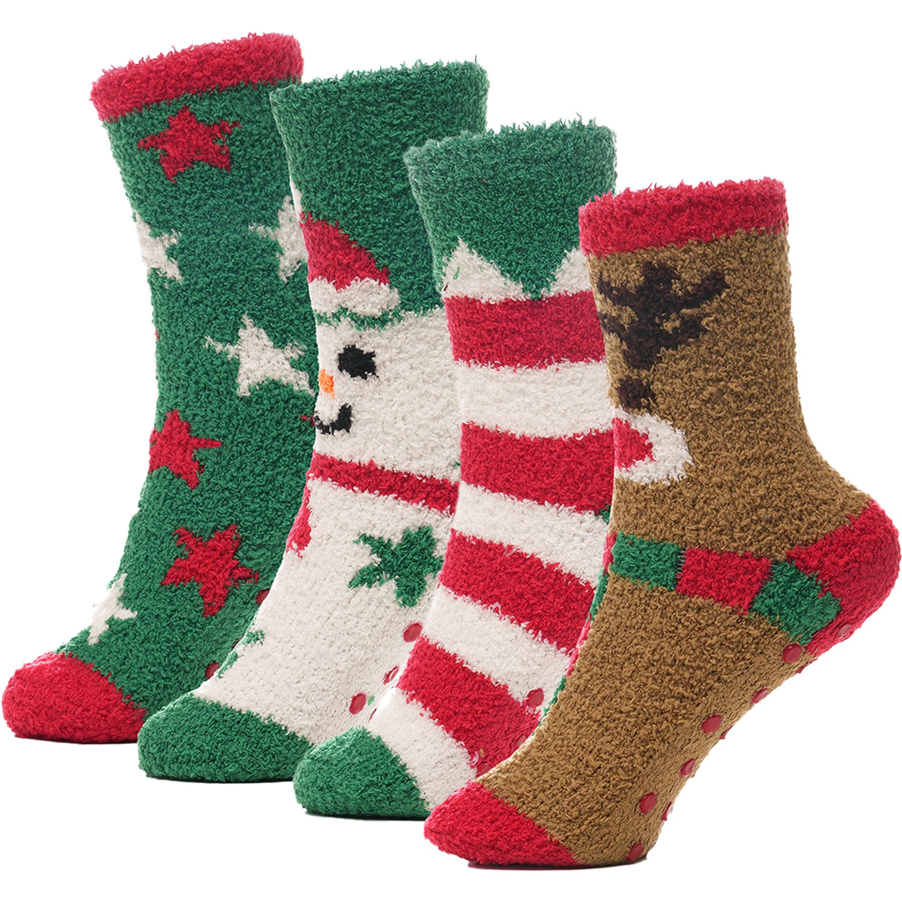 A2Z 4 Kids Girls Boys Socks 4 Pack Novelty Xmas Stylish Winter Warm Cozy Socks - Picture 5 of 5