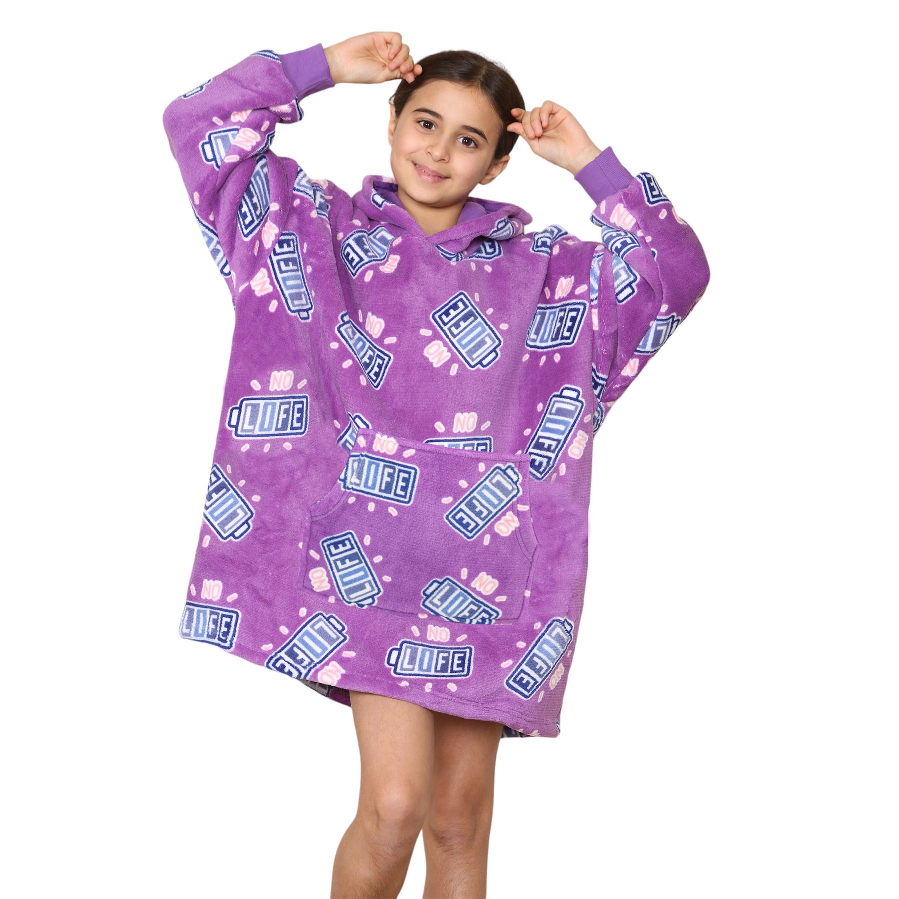 Kinder Mädchen Jungen Ultra Soft Oversized Hoodie Kuschel Plüsch Sherpa Fleece Futter - Bild 30 von 63