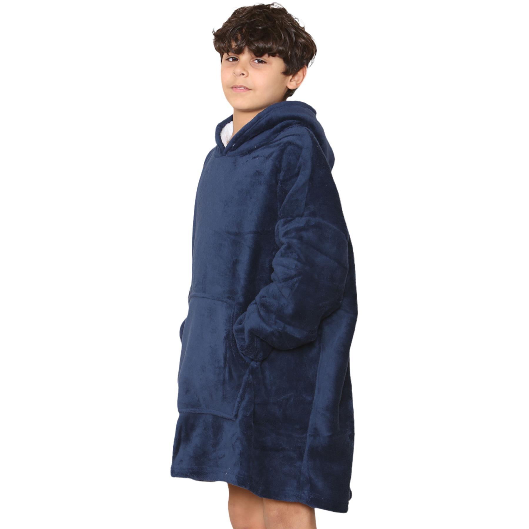 Kinder Mädchen Jungen Ultra Soft Oversized Hoodie Kuschel Plüsch Sherpa Fleece Futter - Bild 28 von 63