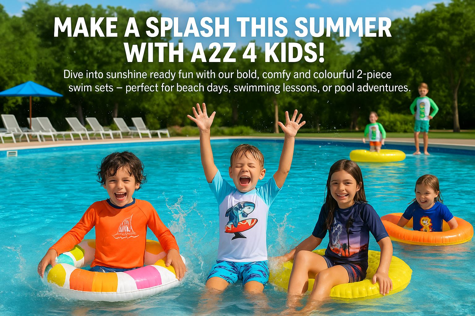 A2Z 4 Kids Boys Swimming Costume Kids Beach Bathing Swim Set Two Piece Swimsuit - Picture 78 of 79