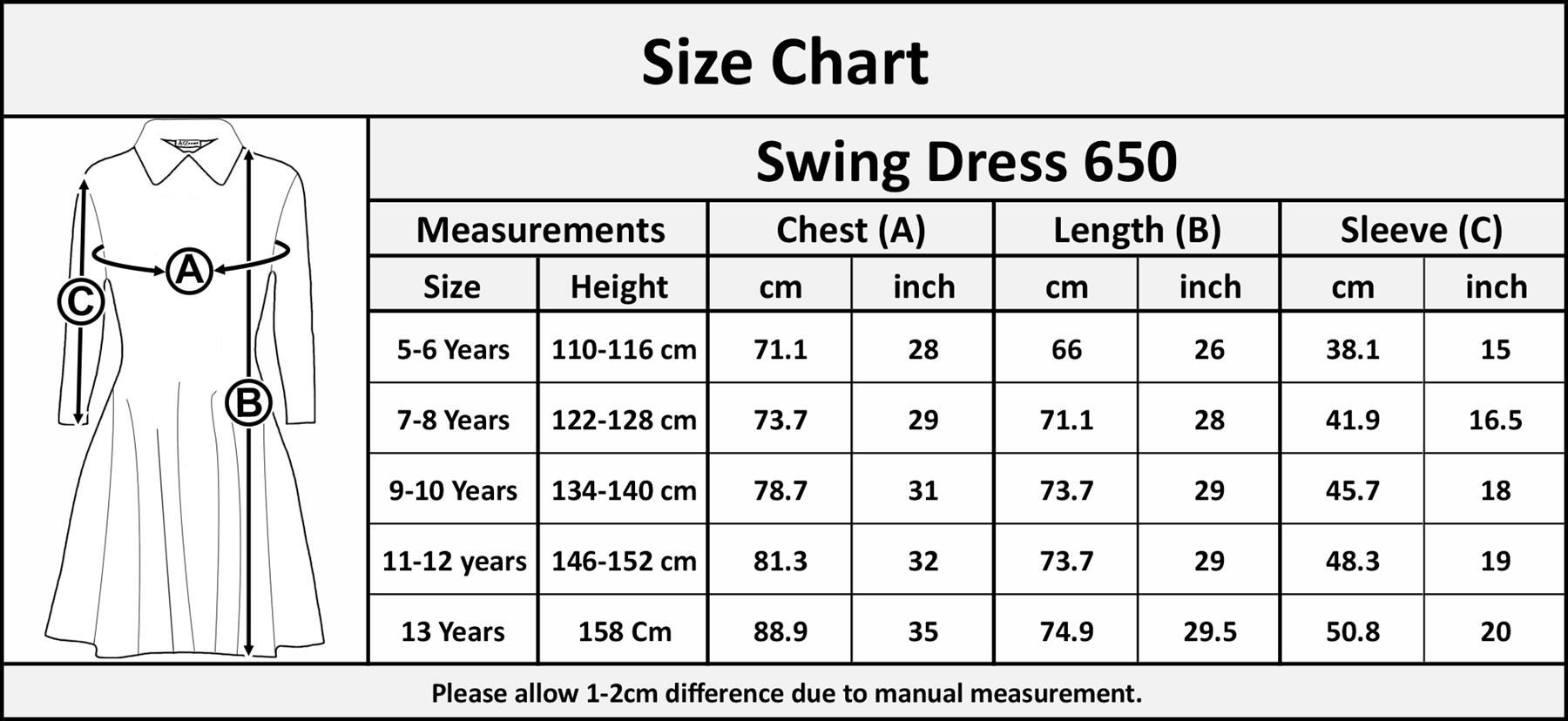 Kids Girls Halloween Swing Dress Peter Pan Collar Flared Skater Dresses 5-13Y - Picture 17 of 25