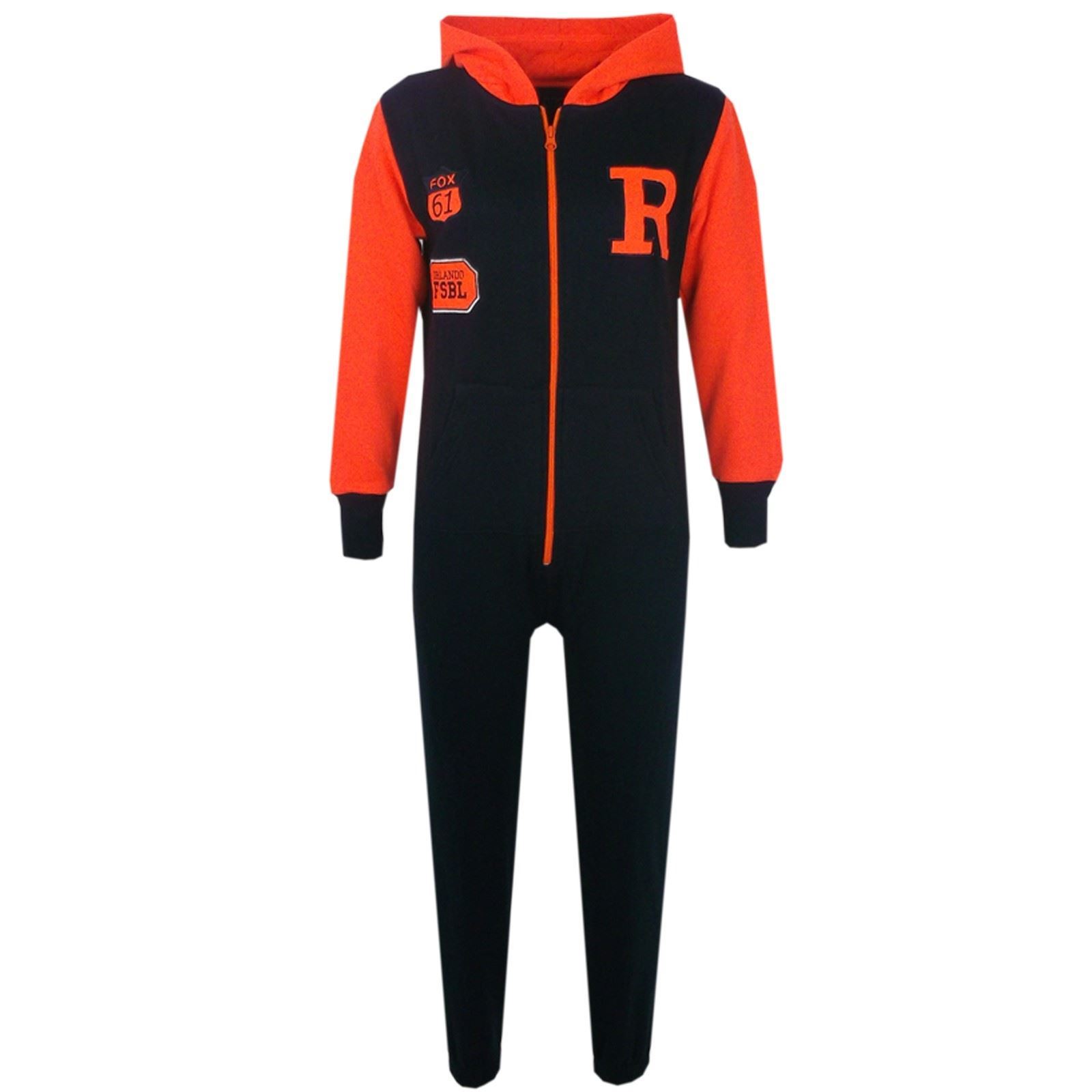 Kids Girls Boys R Baseball Varsity Hooded A2Z Onesie One Piece 7-13 Years - Picture 9 of 13