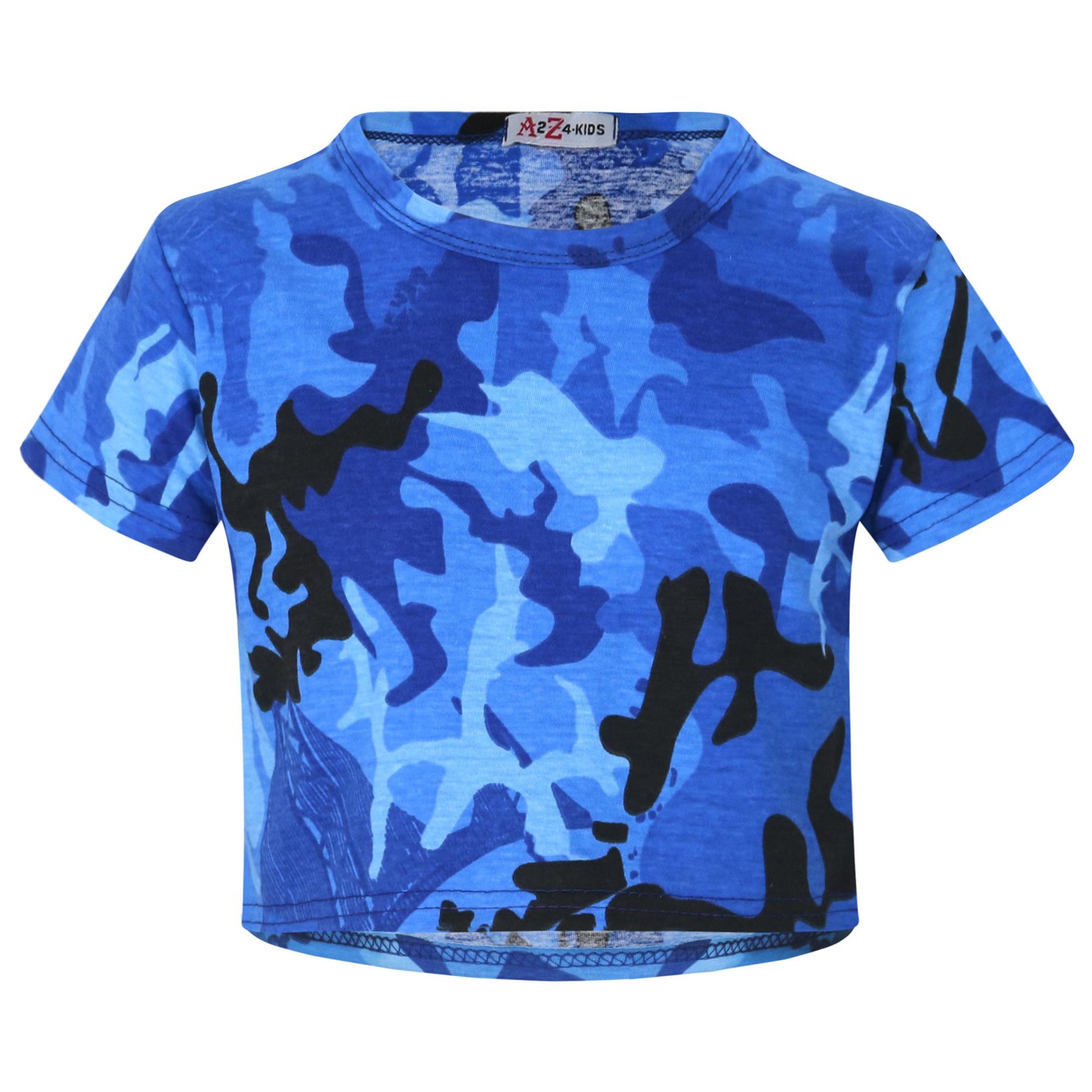 A2Z Kids Camo Crop Top & Skater Skirt Set Summer Wear Girls Boys Age 5-13 Years - Picture 13 of 33
