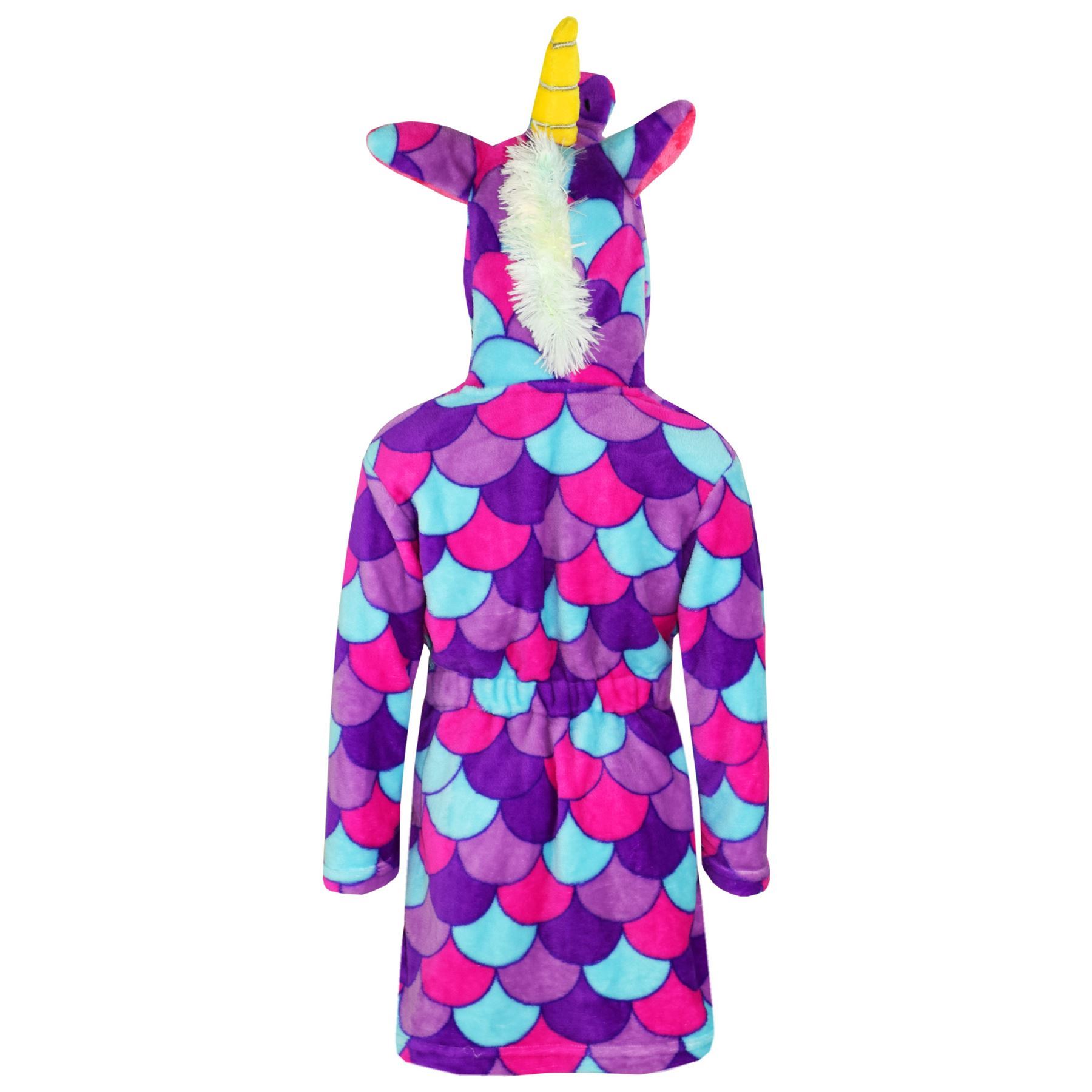 A2Z 4 Kids Super Soft 3D Animal Detail Dressing Gown Nightwear Hooded Robe 2-1 - Picture 103 of 154
