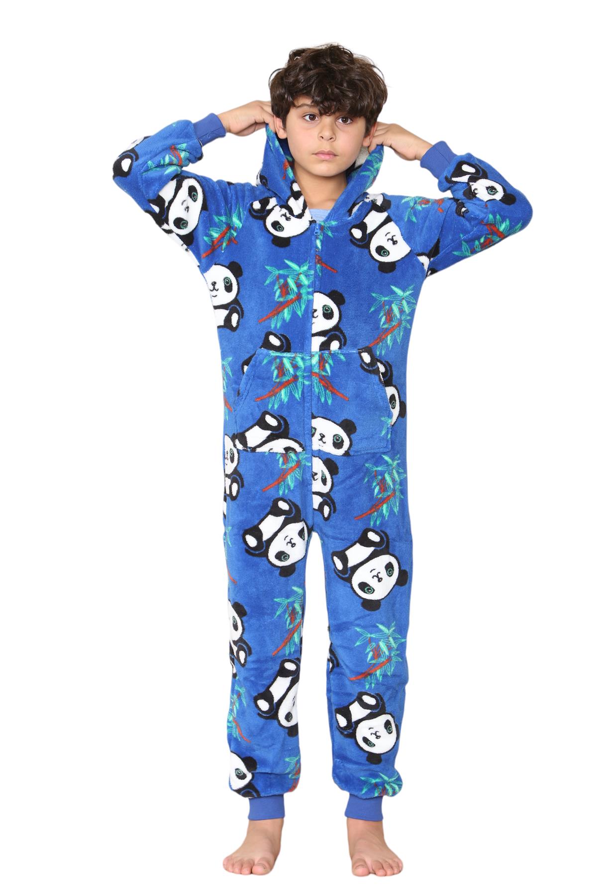 A2Z Onesie One Piece Pyjama Set Panda Print for Boys and Girls Childrens - Picture 4 of 9