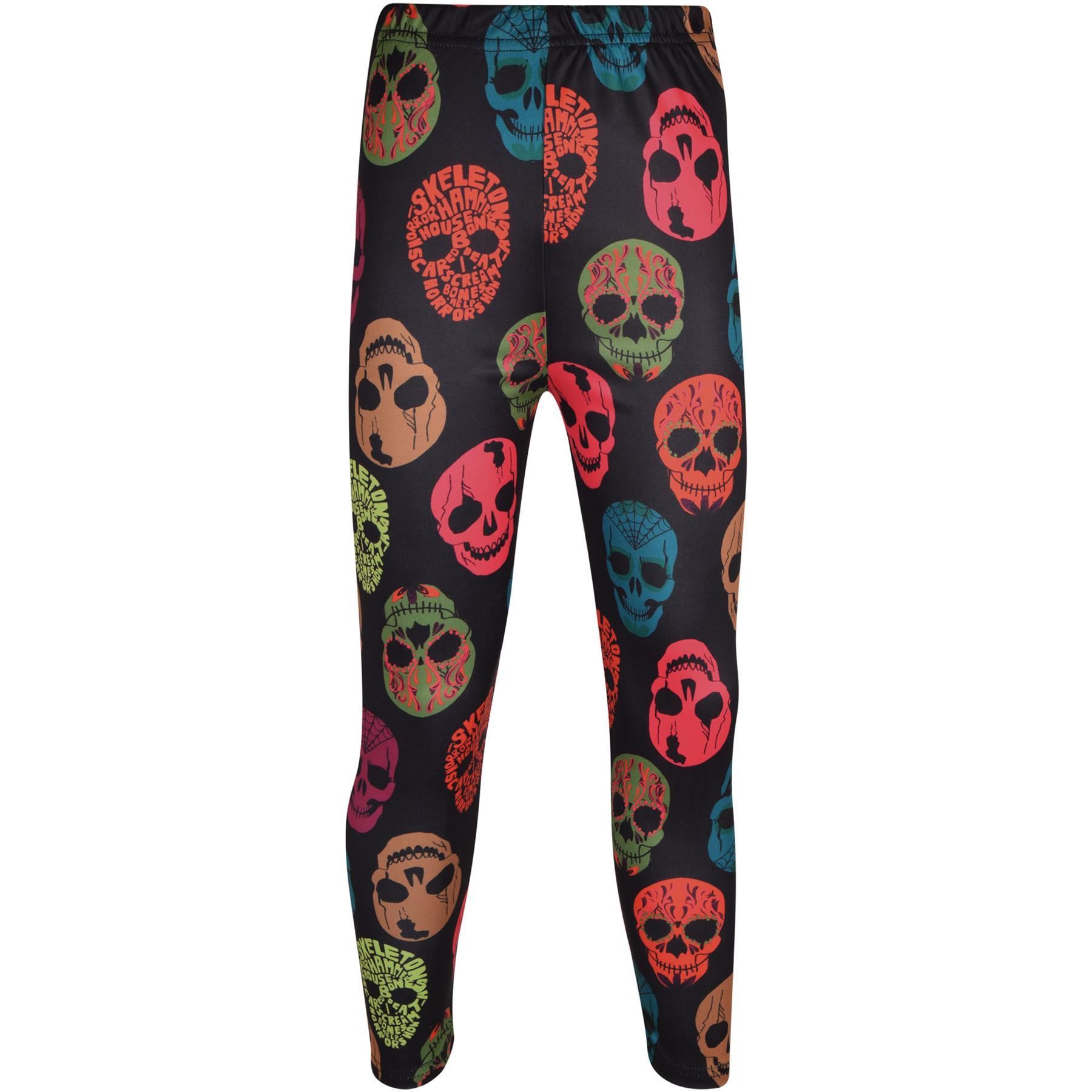 Niñas Halloween Leggings Telaraña Estampado Calavera Leggings Disfraz Elegante 3-13 Años - Imagen 13 de 43