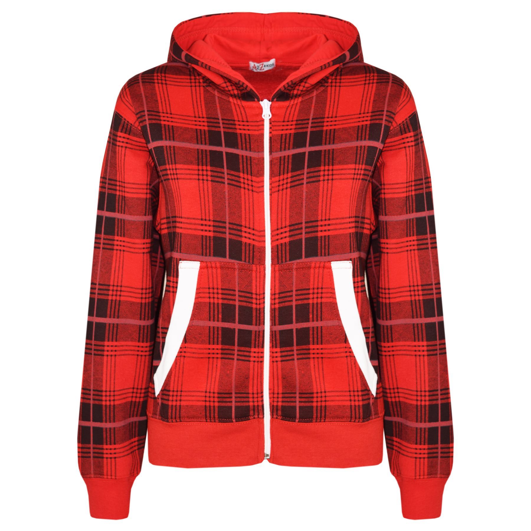 Kids Classic Plain & Tie Dye Print Full Zip-Up Soft Hooded Zipper Jacket 2-13Yrs - Picture 99 of 128