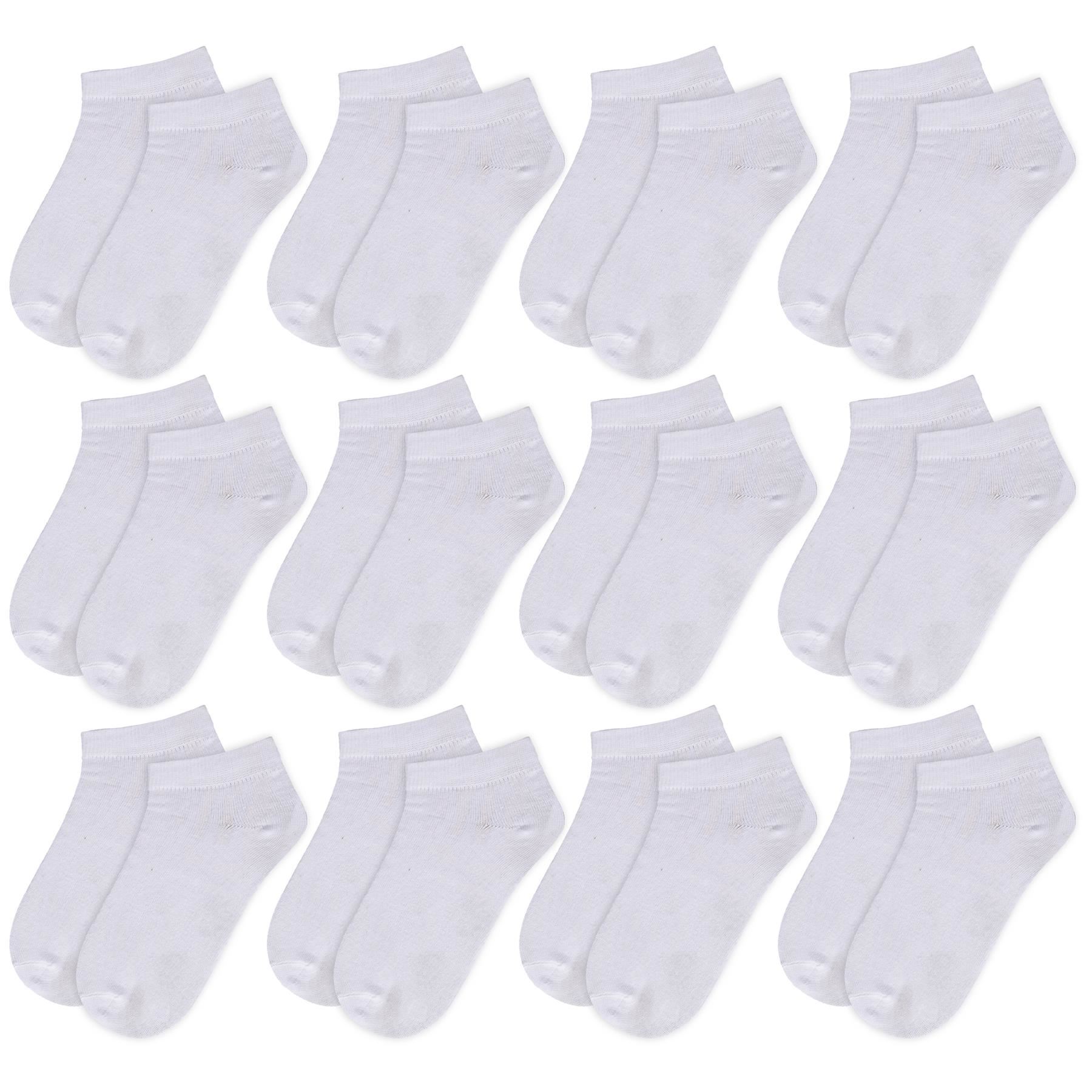 A2Z 4 Kids Girls Boys 12 Pack Plain Trainer No Show Socks Cotton School Socks - Picture 20 of 25