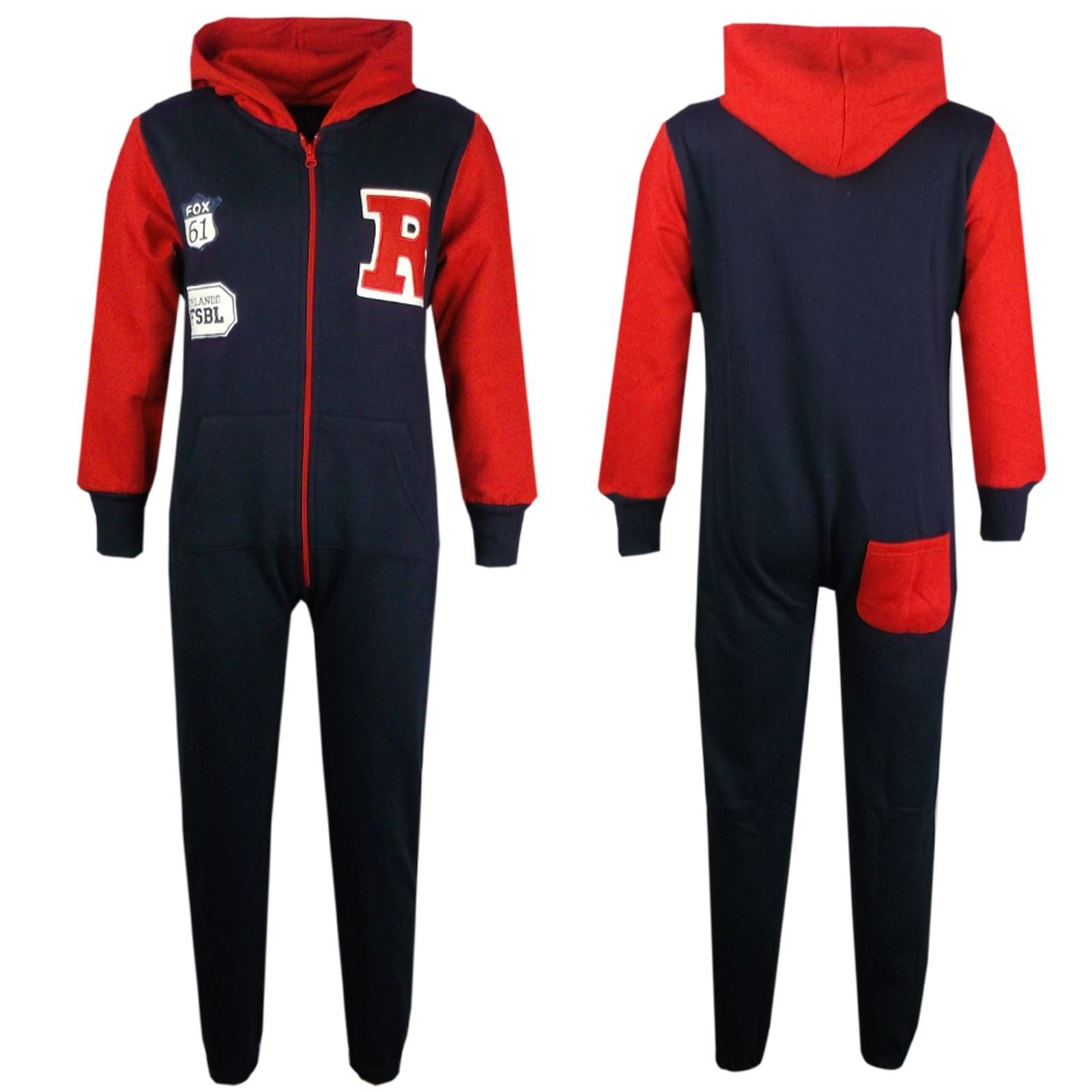 Kids Girls Boys R Baseball Varsity Hooded A2Z Onesie One Piece 7-13 Years - Picture 10 of 13