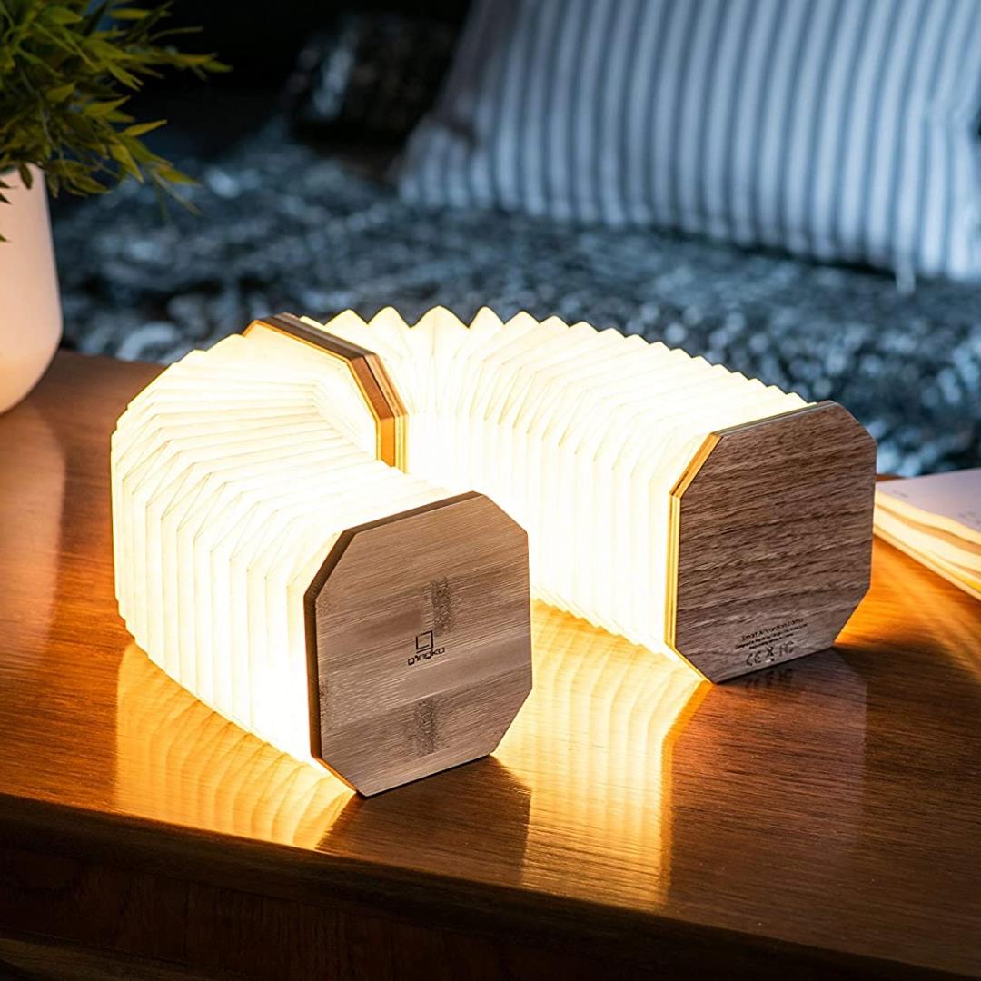 Accordion LED Light Desk Lamp Rechargeable Via USB Gingko Natural Wood / Velvet - Picture 53 of 57