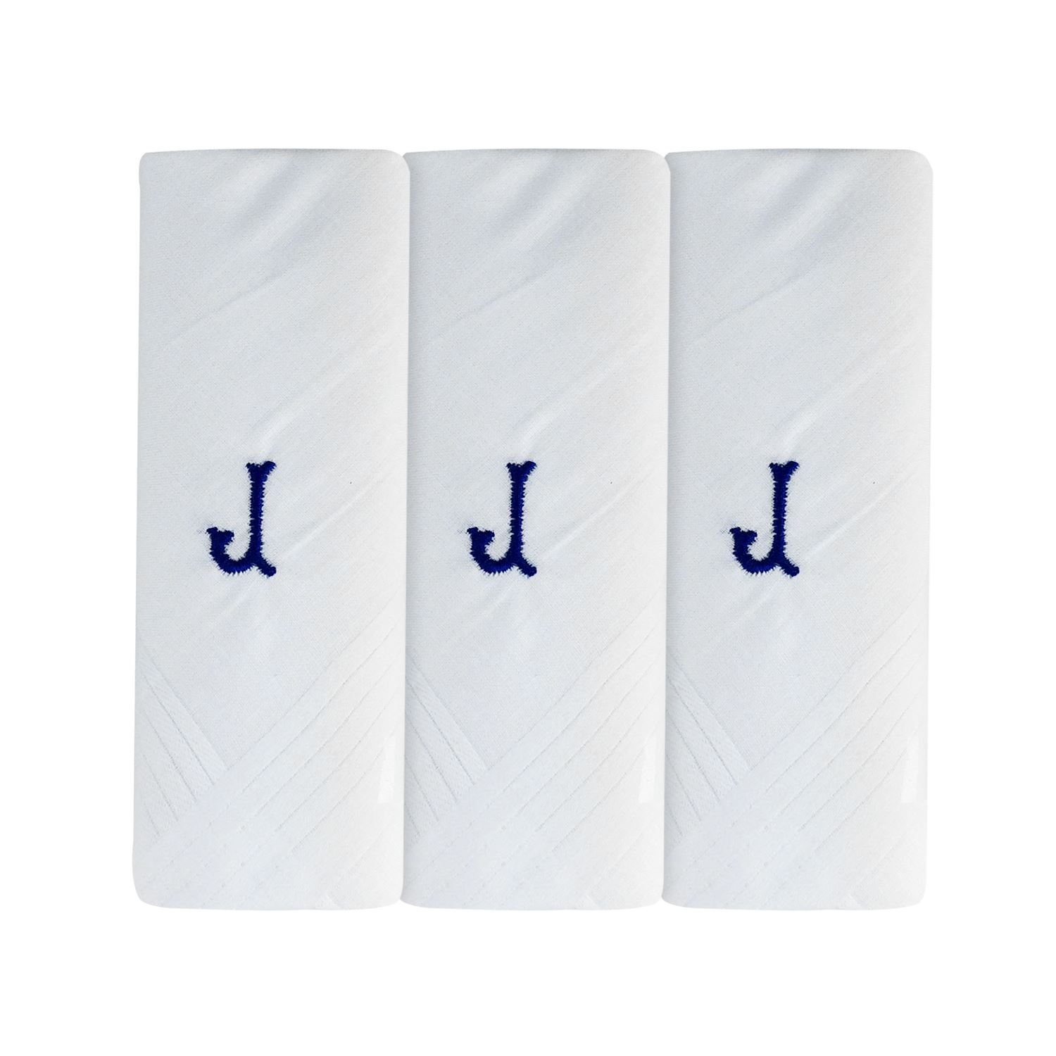 Mens White Embroidered Choose Your Initials 100 Cotton Handkerchiefs 3