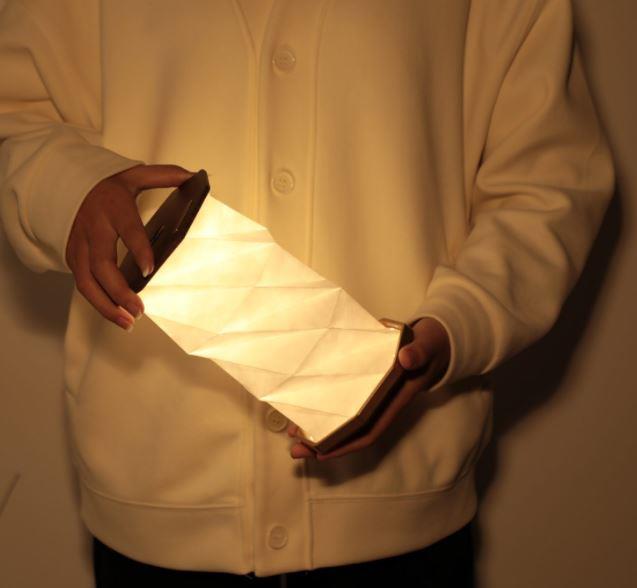 LED Desk Lamp Hexagon Twist Light Natural Wood Tyvek Paper Rechargeable 12cm - Picture 12 of 21