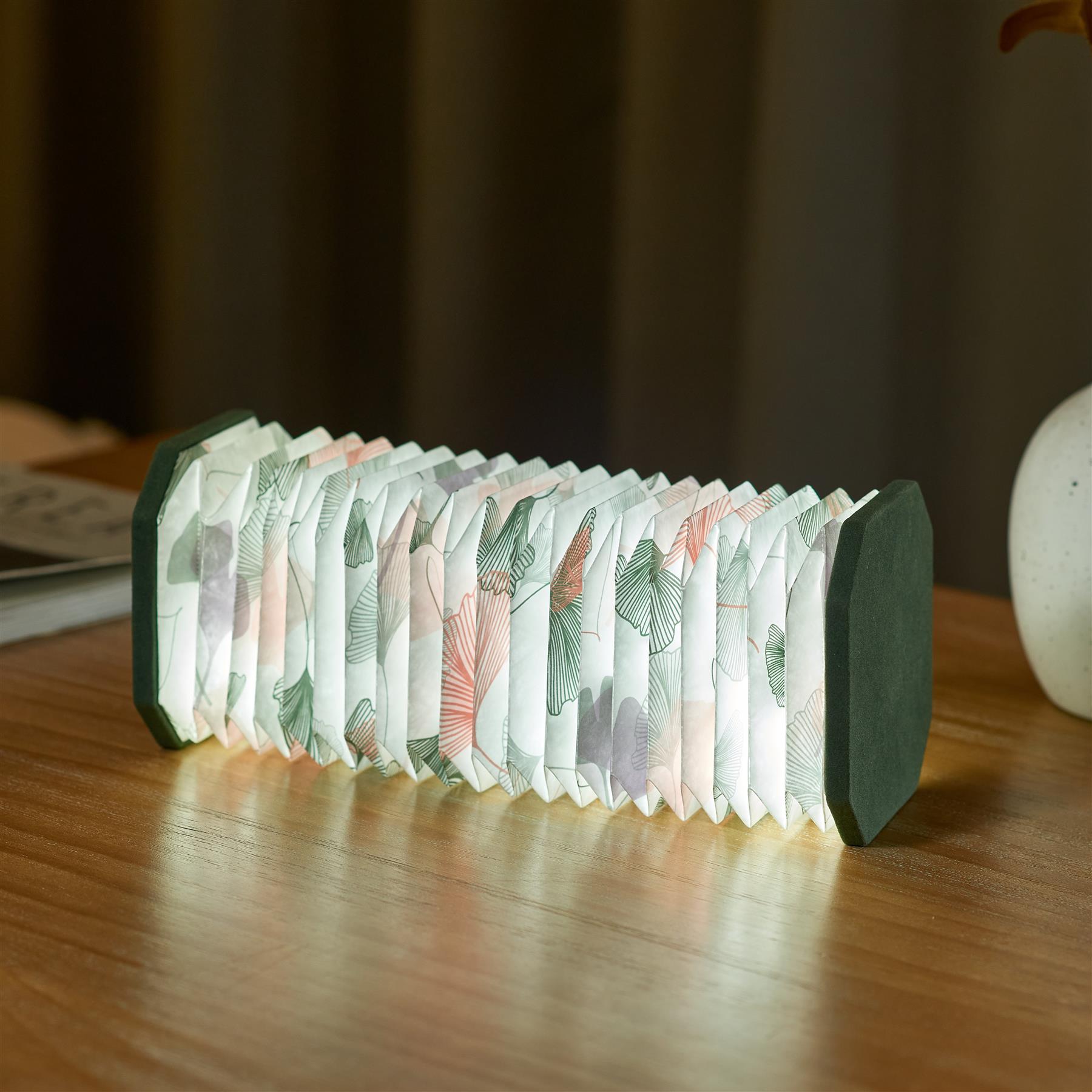 Accordion LED Light Desk Lamp Rechargeable Via USB Gingko Natural Wood / Velvet - Picture 24 of 57