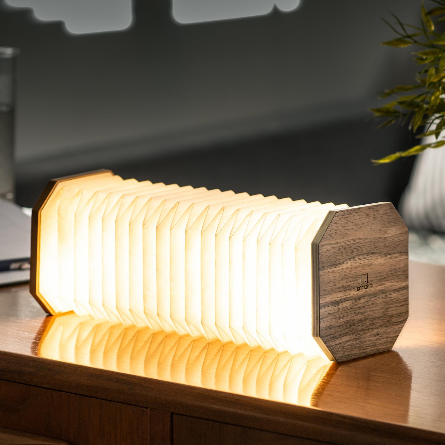 Accordion LED Light Desk Lamp Rechargeable Via USB Gingko Natural Wood / Velvet - Picture 57 of 57
