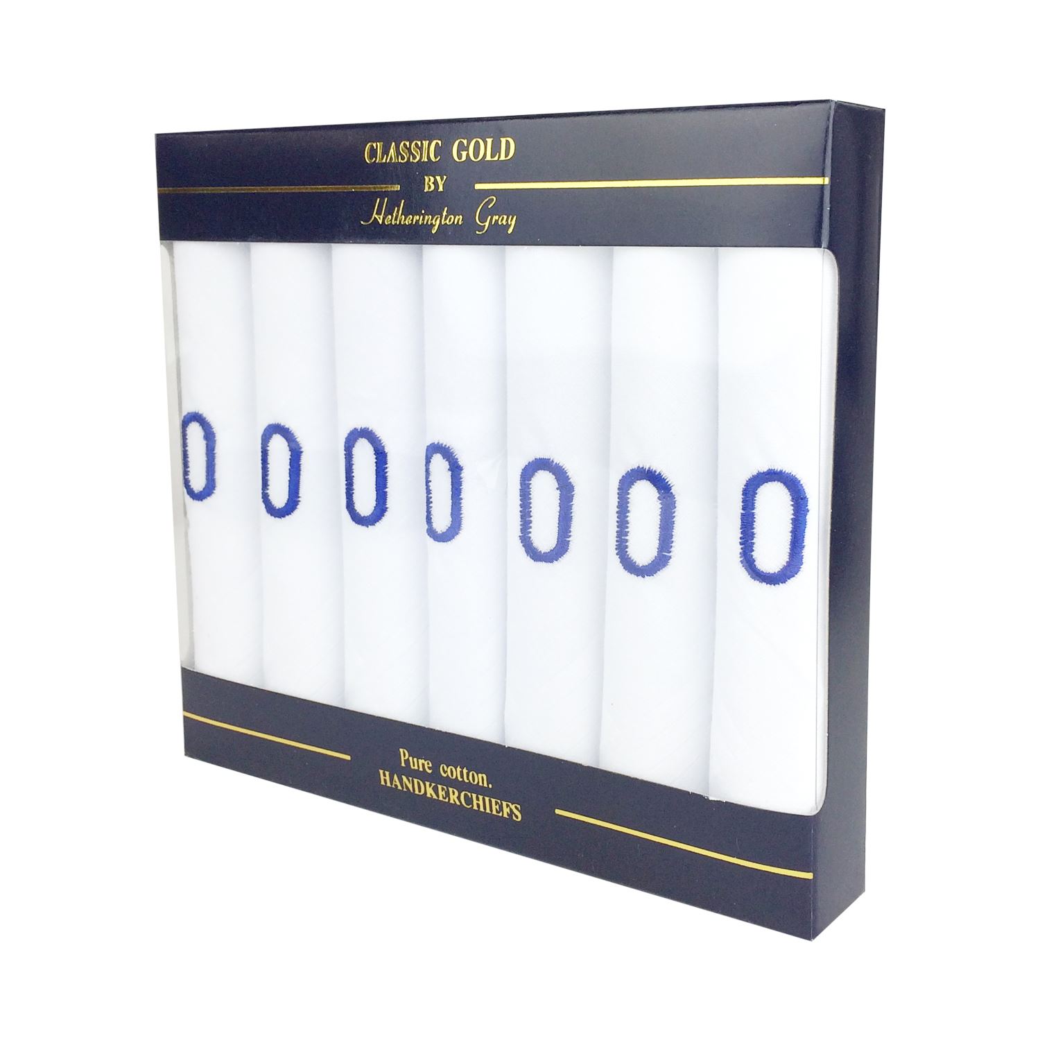 Mens/Gentlemens Plain White Handkerchiefs with Initials, Various Pack Sizes - Picture 4 of 5